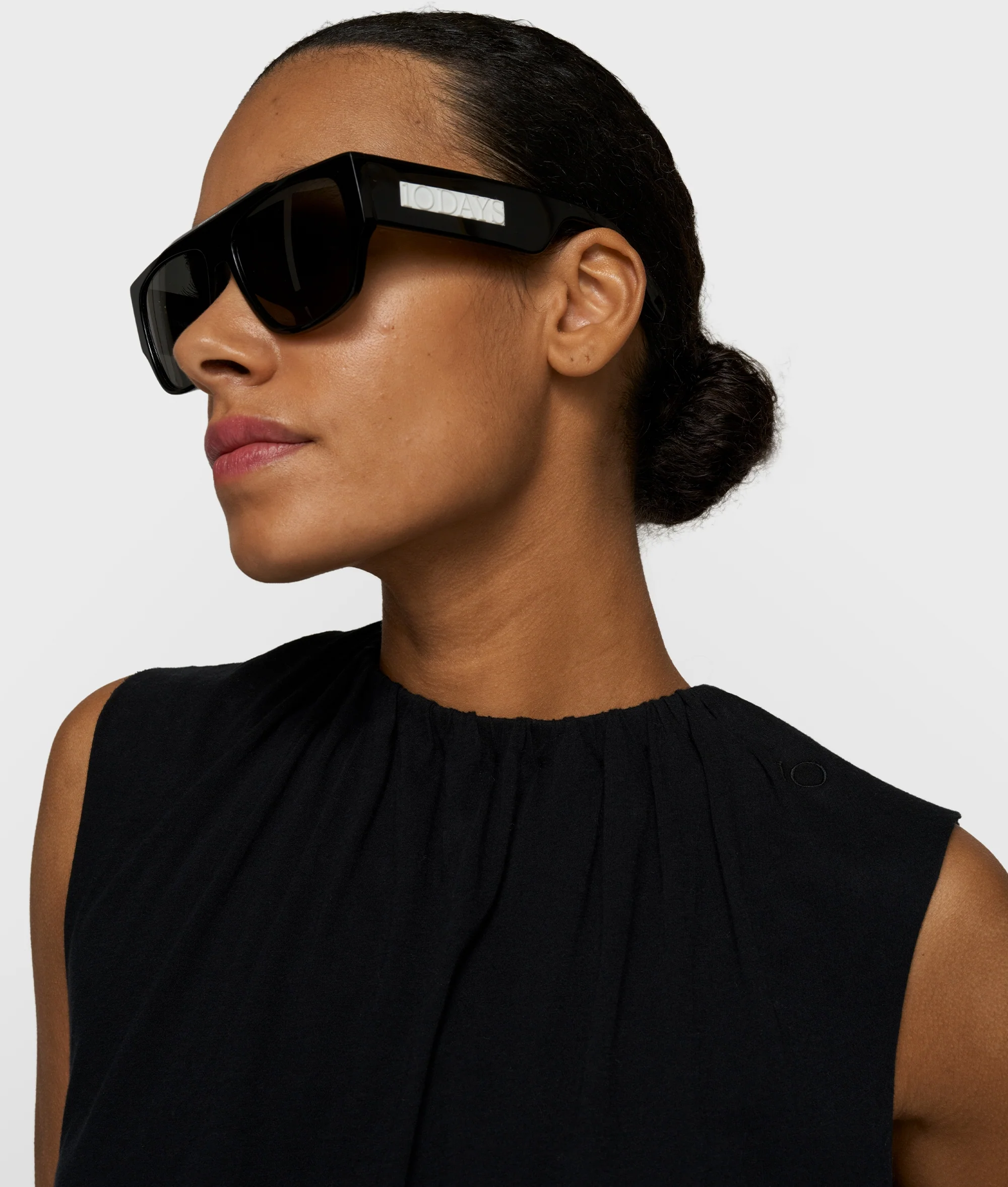 pleated top jersey | black - Image 2