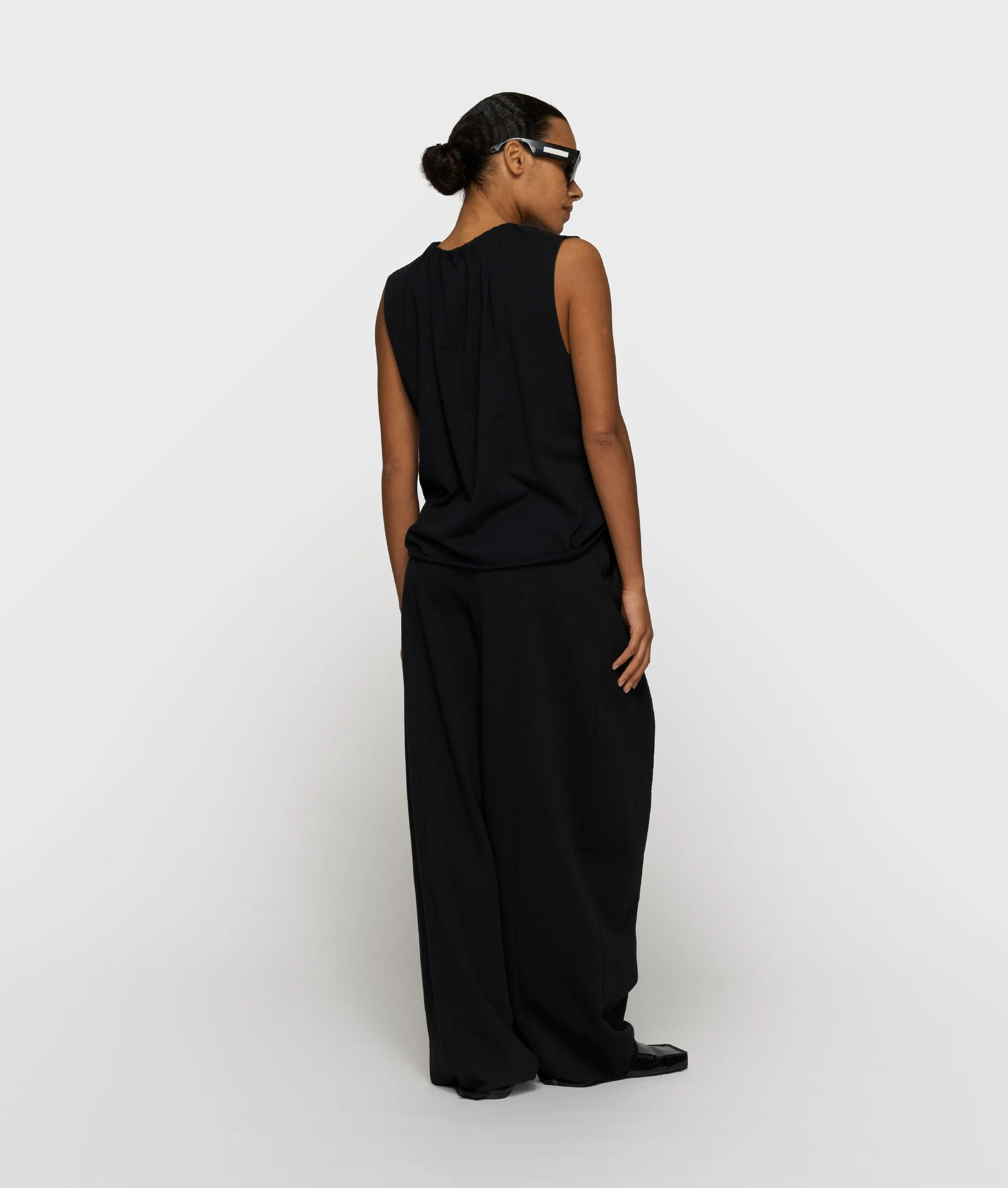 pleated top jersey | black - Image 4