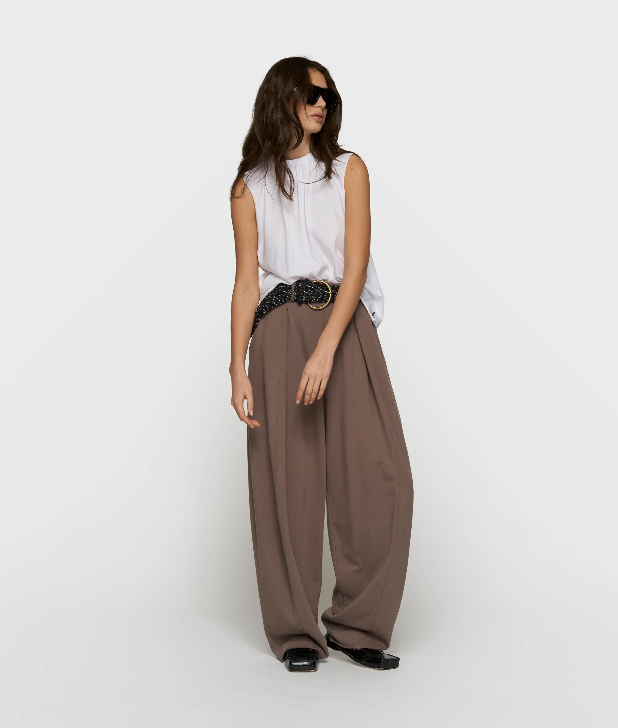 pleated top jersey | white - Image 3
