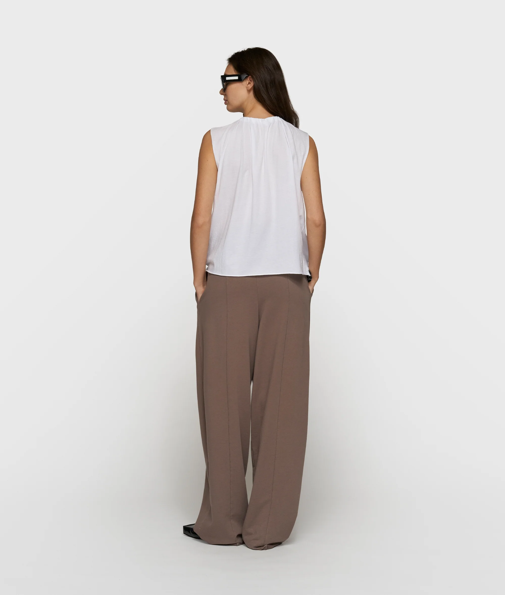 pleated top jersey | white - Image 4