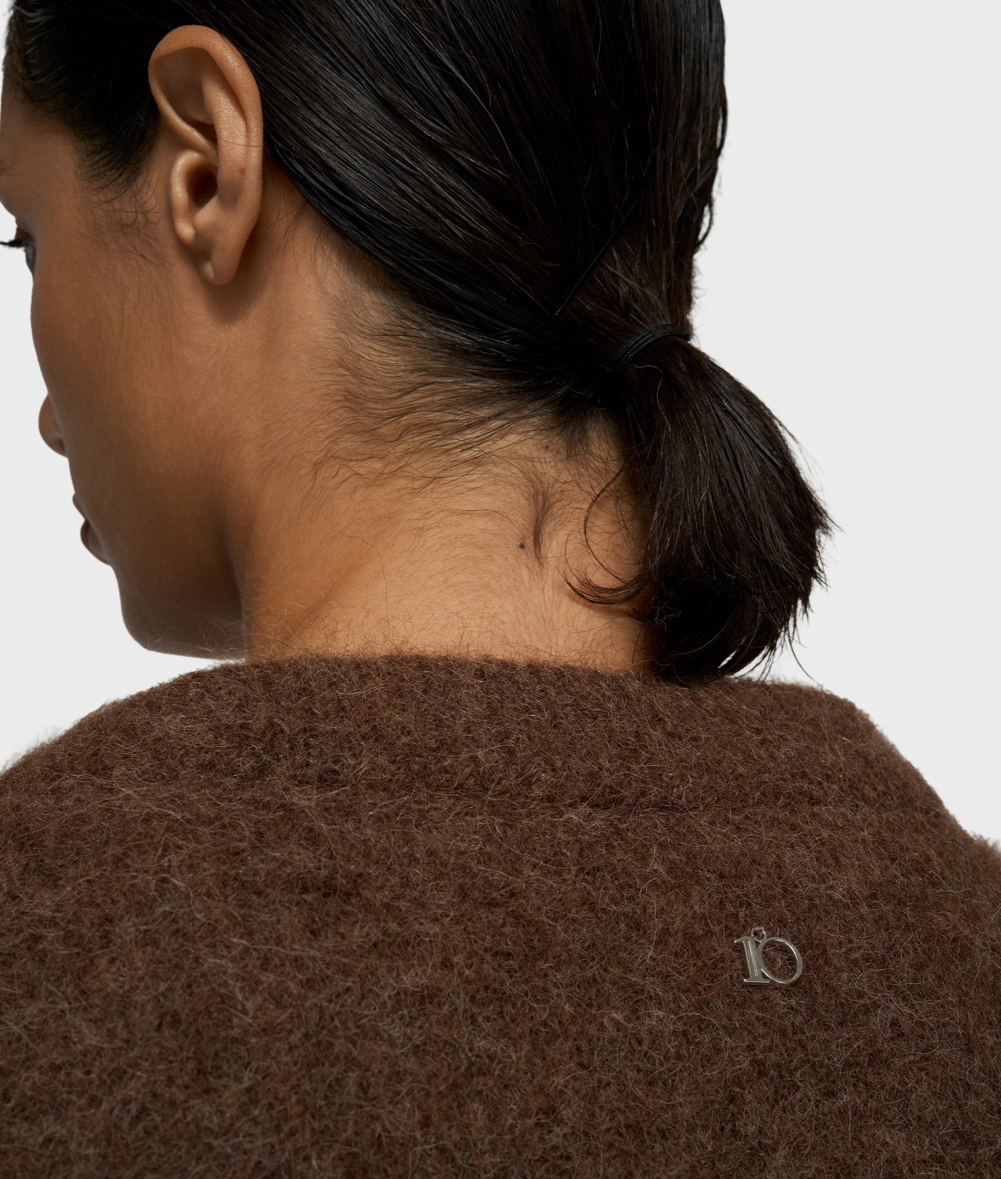 puffy hairy knit bomber | dark truffle - Image 5