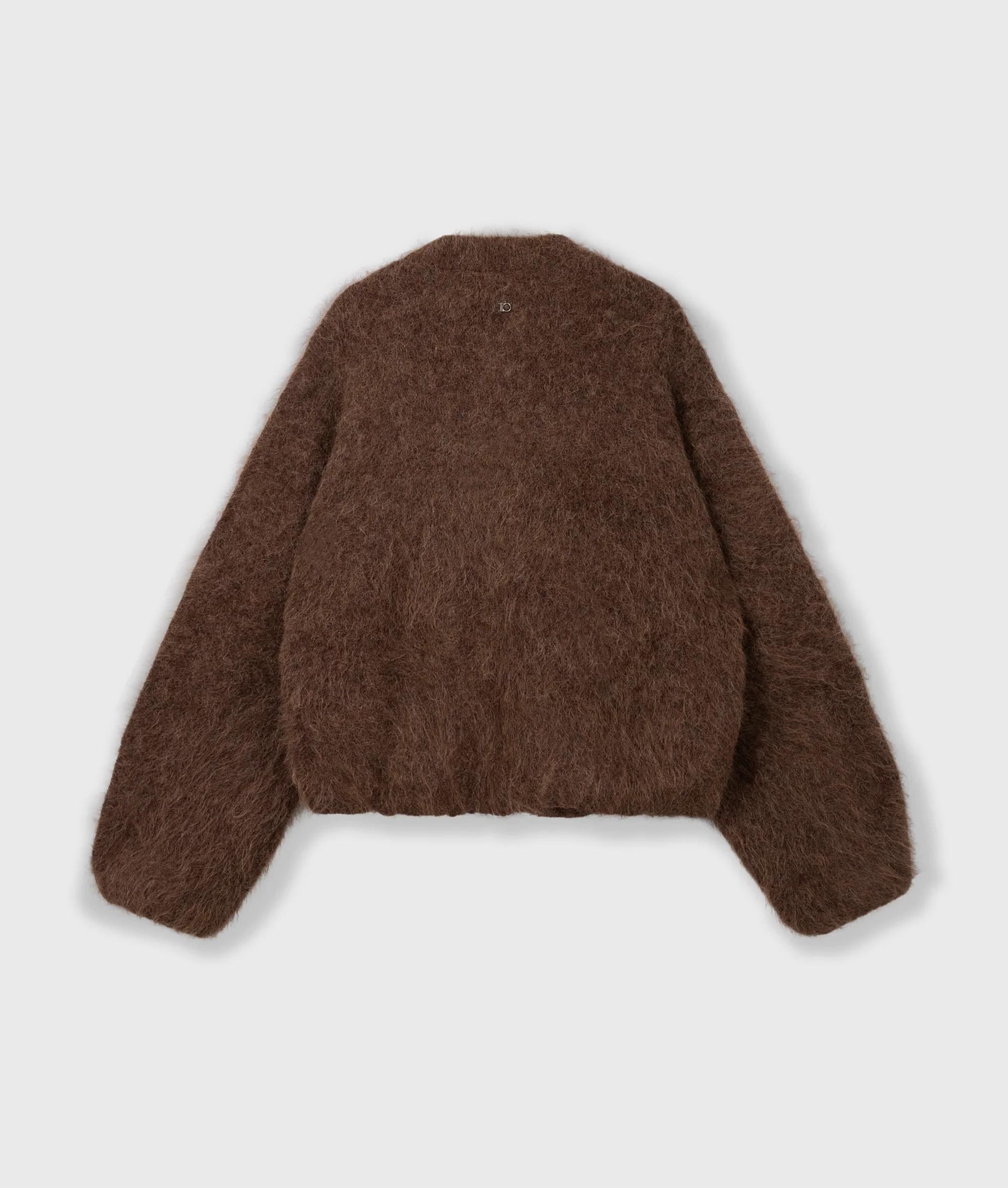 puffy hairy knit bomber | dark truffle - Image 7