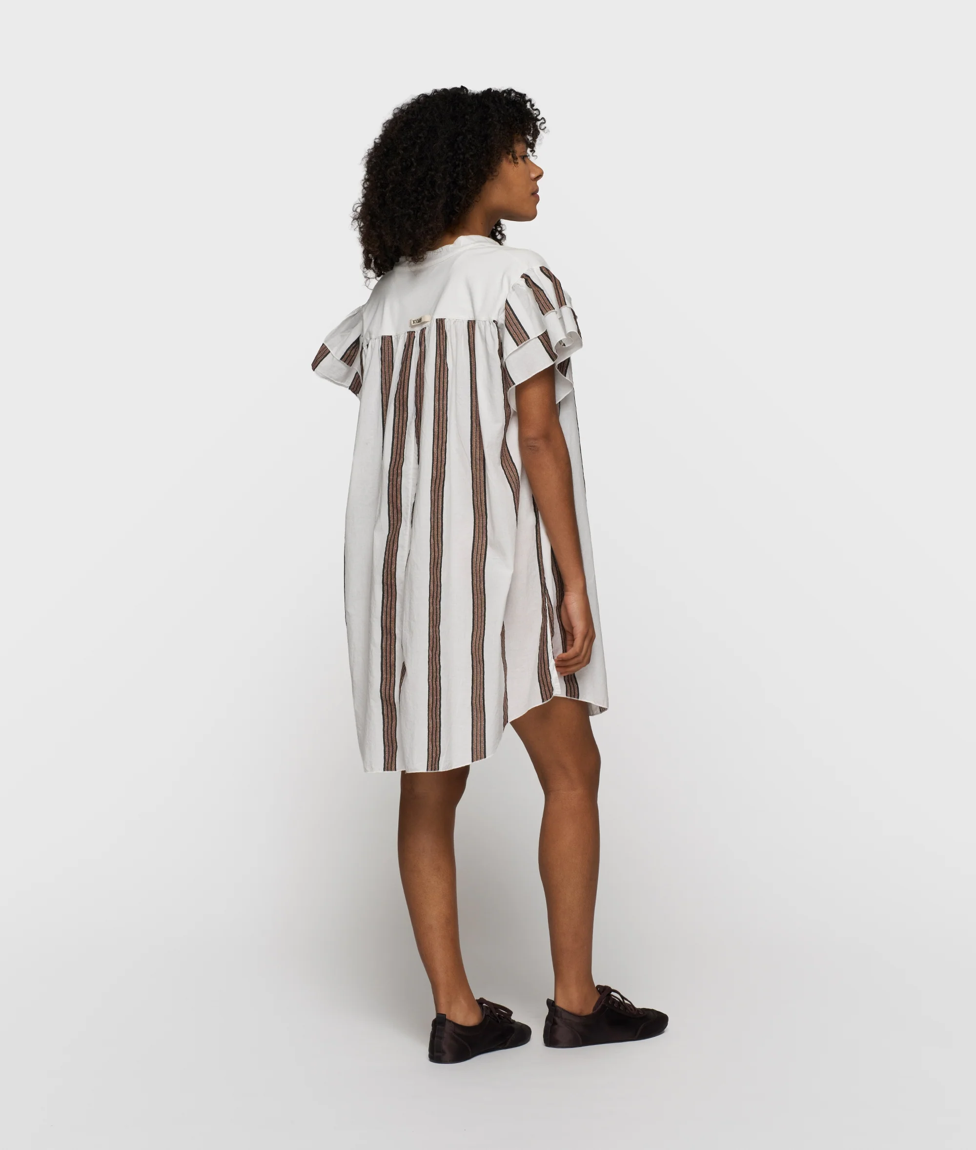 ruffle dress stripes | ecru - Image 2