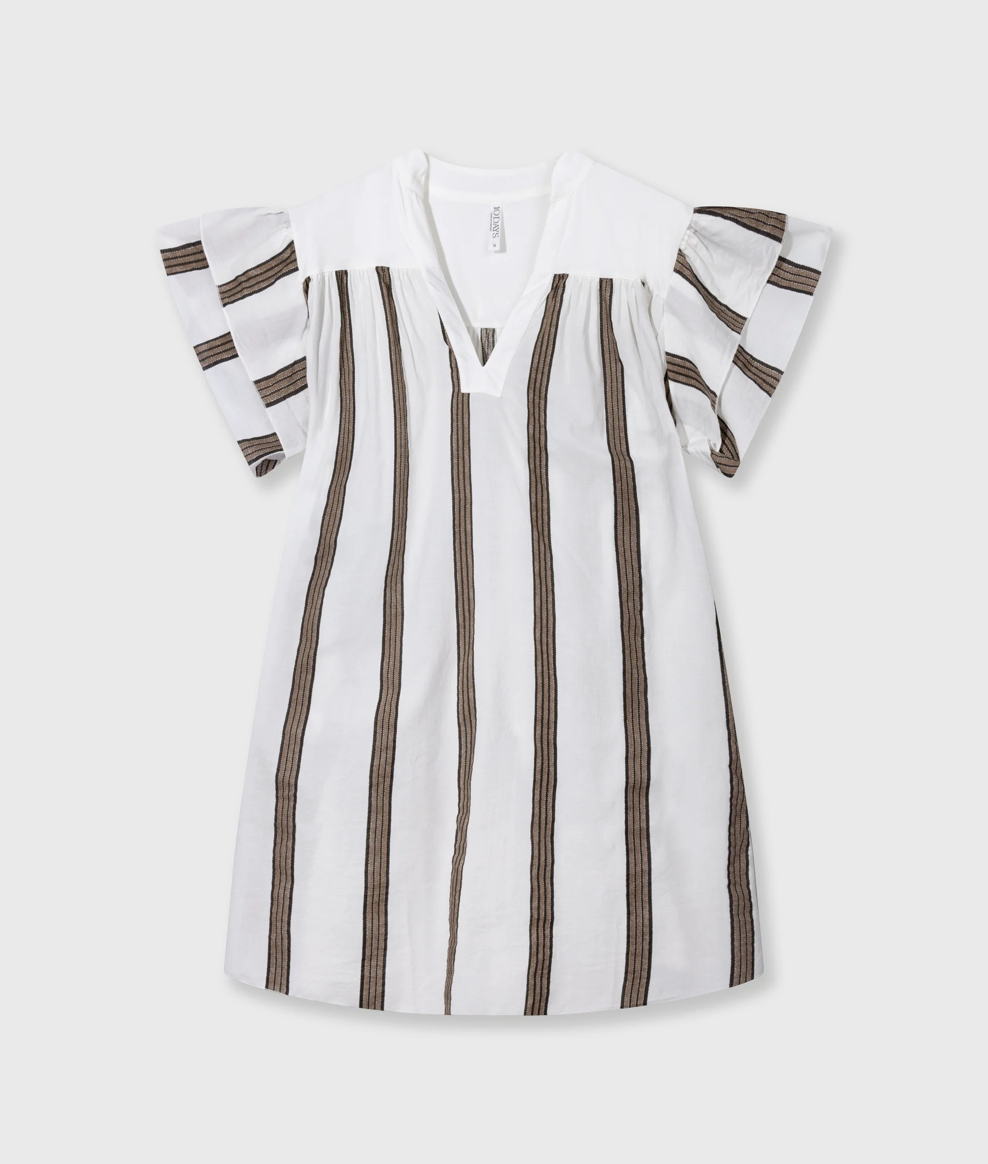 ruffle dress stripes | ecru - Image 5