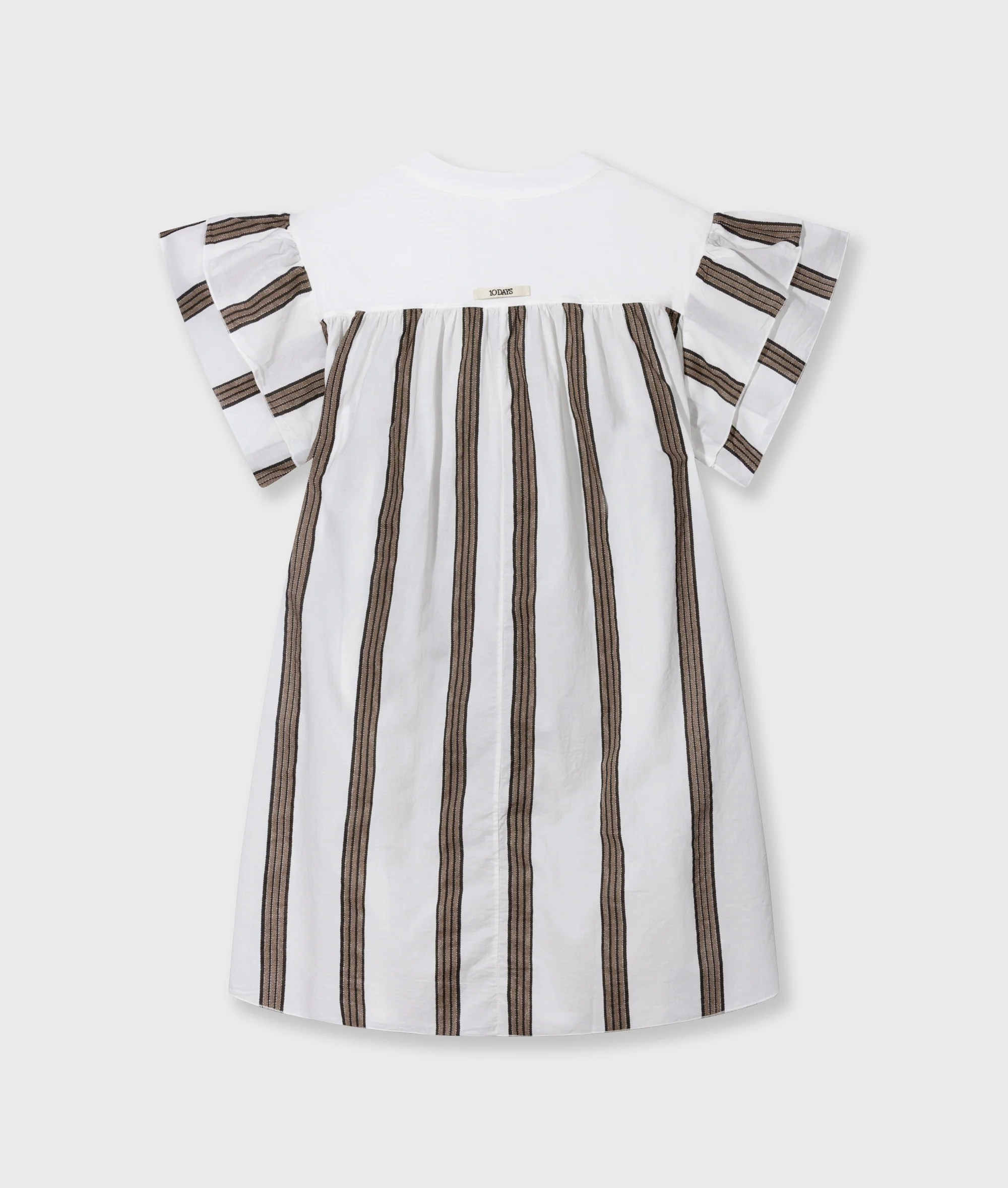 ruffle dress stripes | ecru - Image 6