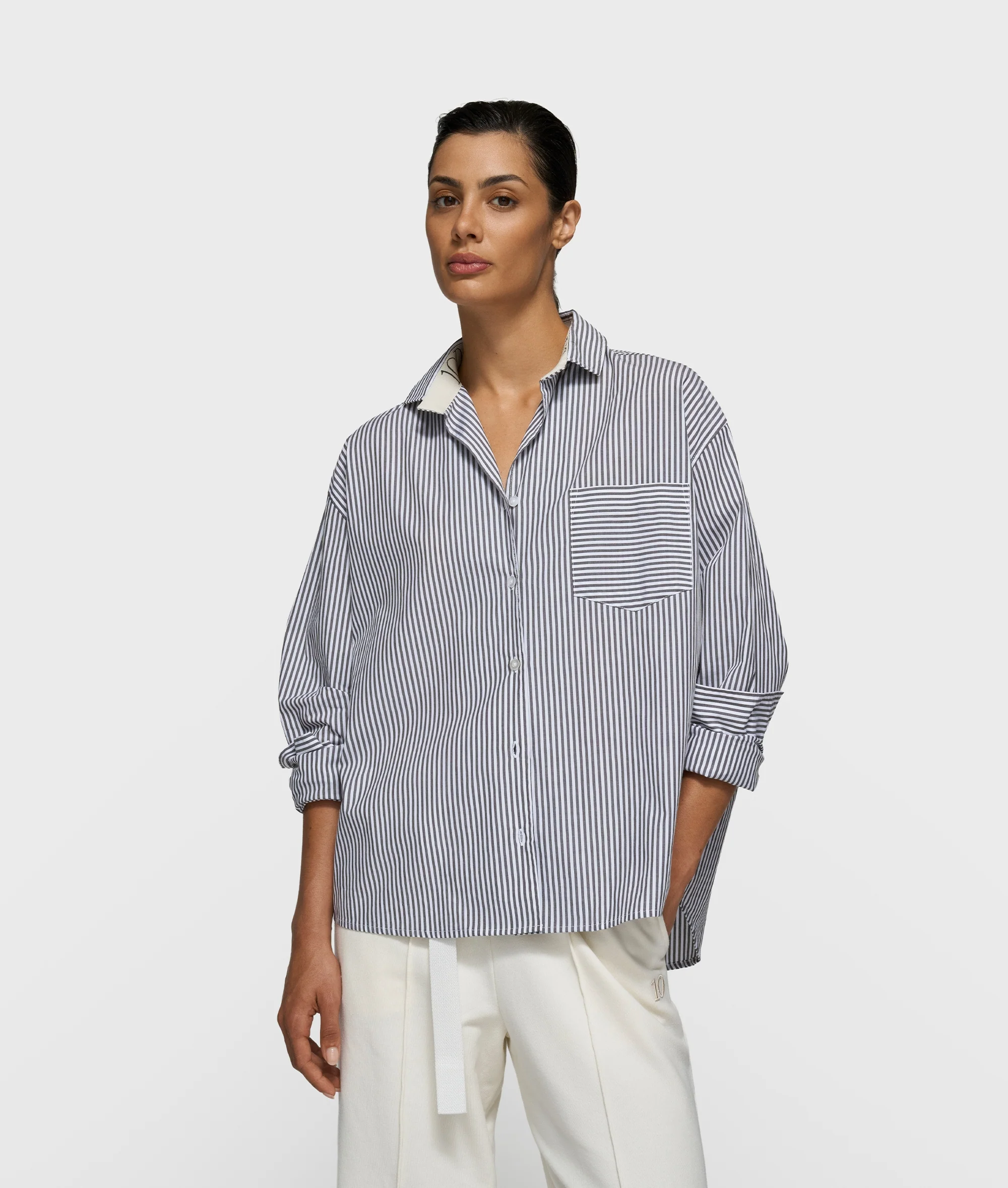 shirt stripes | white/charcoal