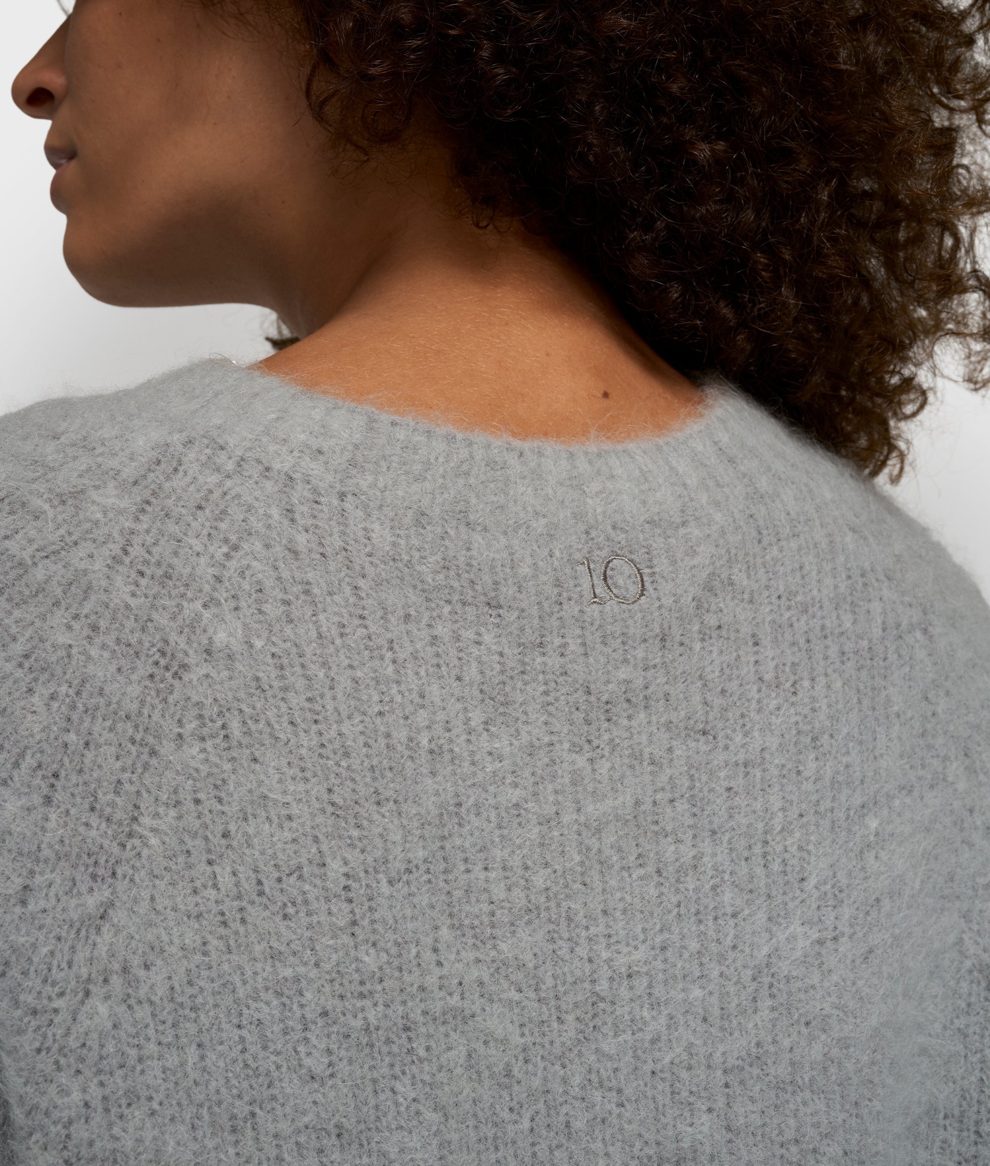 short sleeve knit sweater | light graphite - Image 2