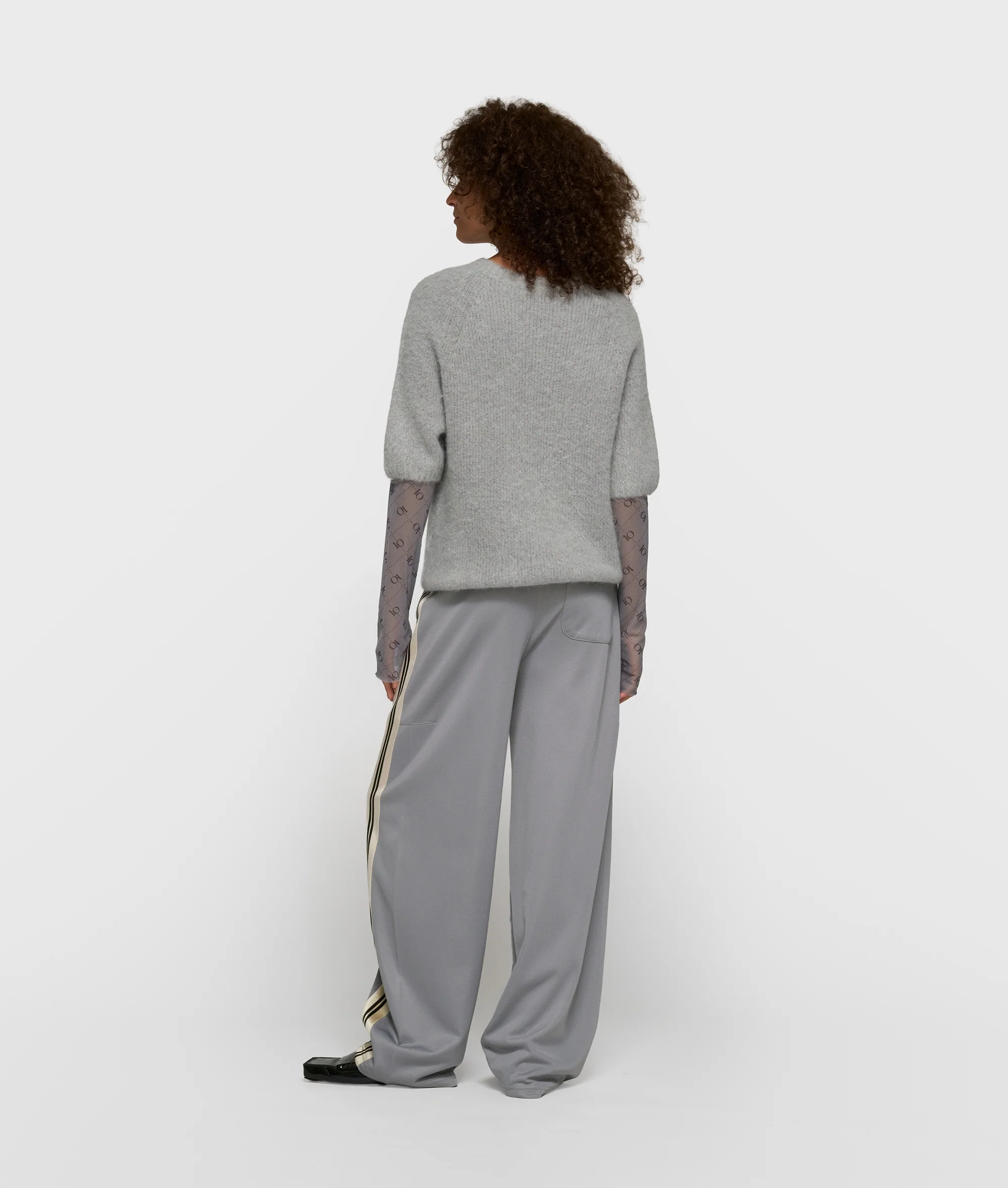 short sleeve knit sweater | light graphite - Image 4