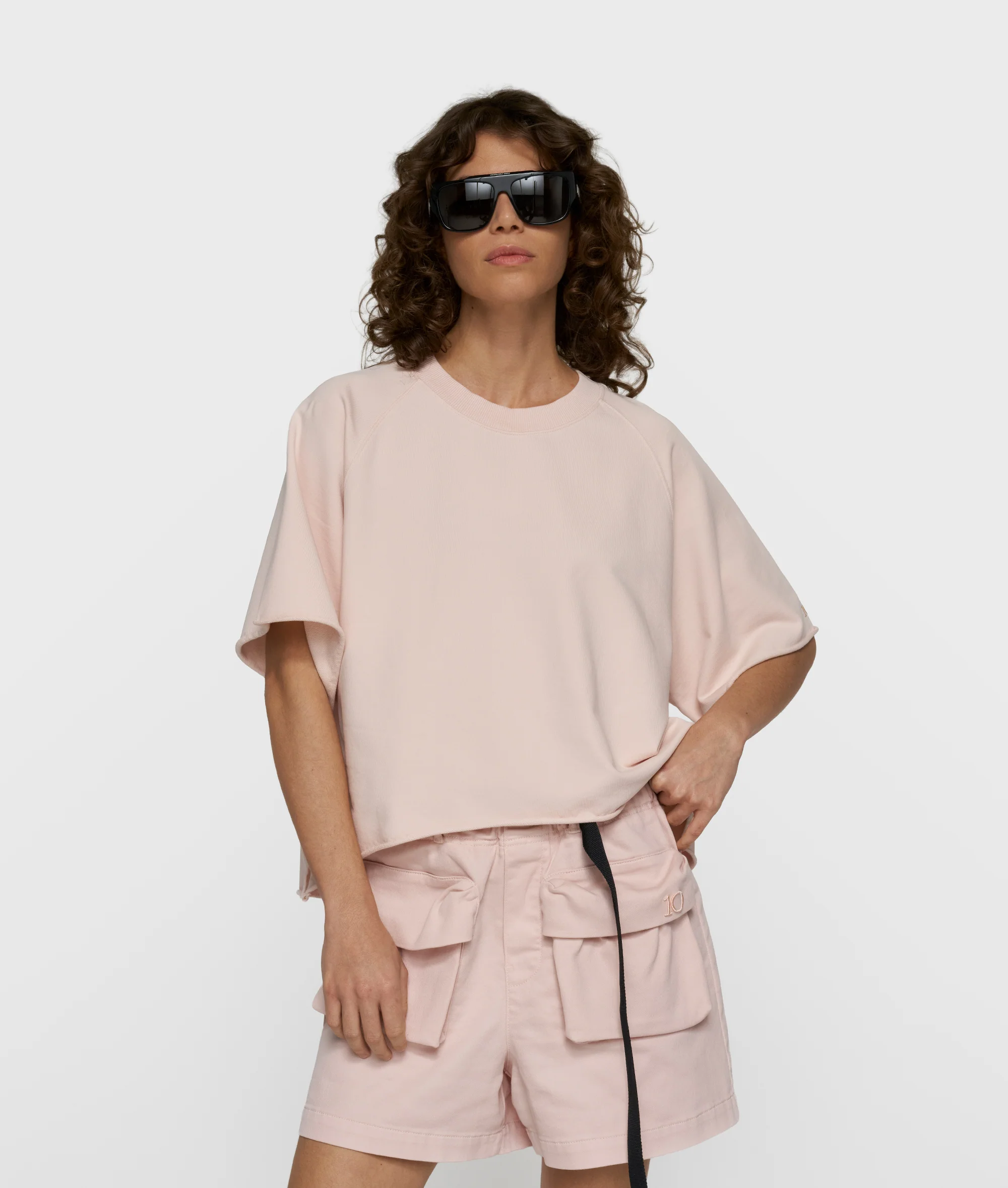 short sleeve LA sweater | powder