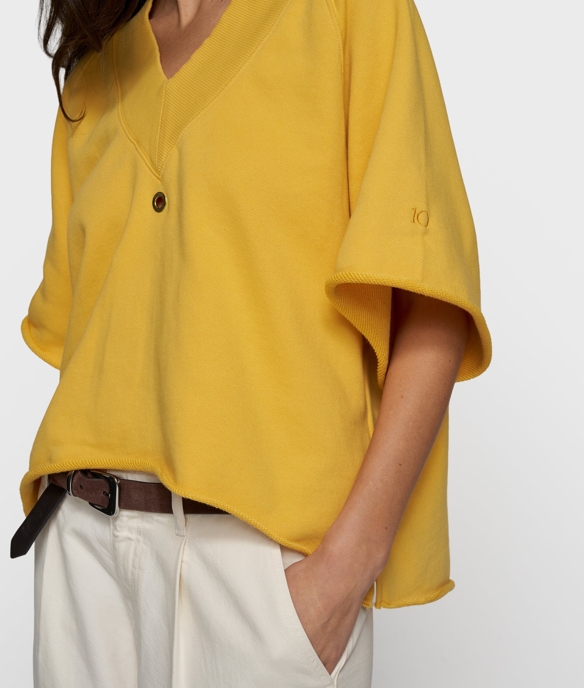 short sleeve sweater v-neck | mango - Image 2
