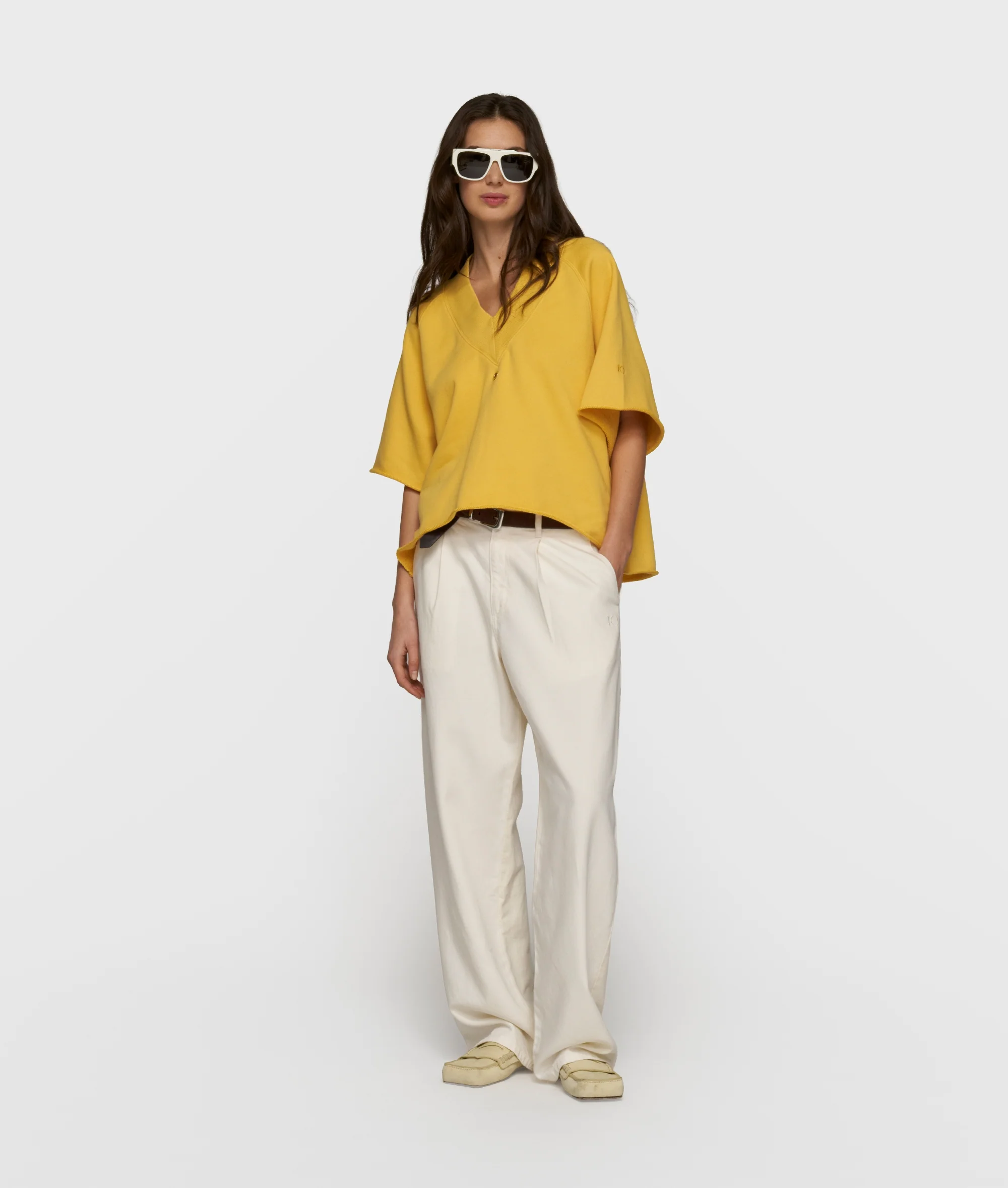 short sleeve sweater v-neck | mango - Image 3