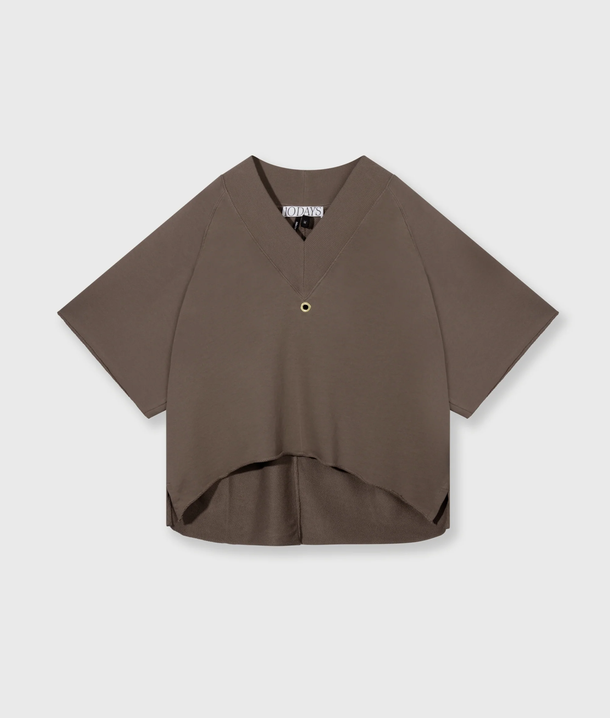 short sleeve sweater v-neck | moonrock - Image 5