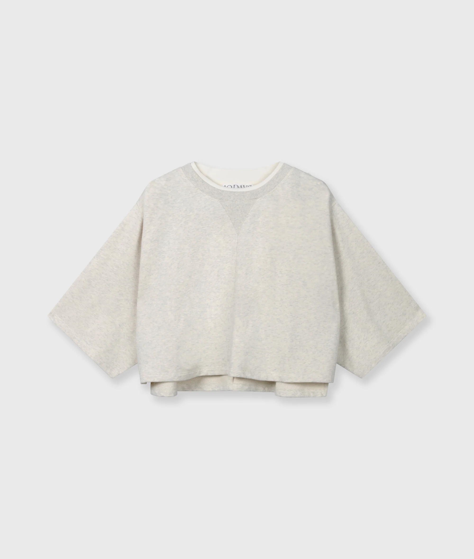 shoulder gathering tee | soft white melee - Image 7