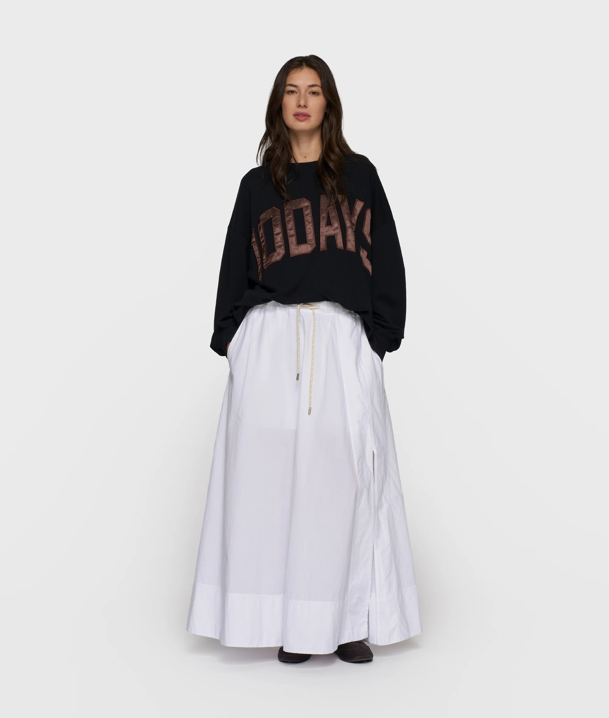 skirt poplin | white