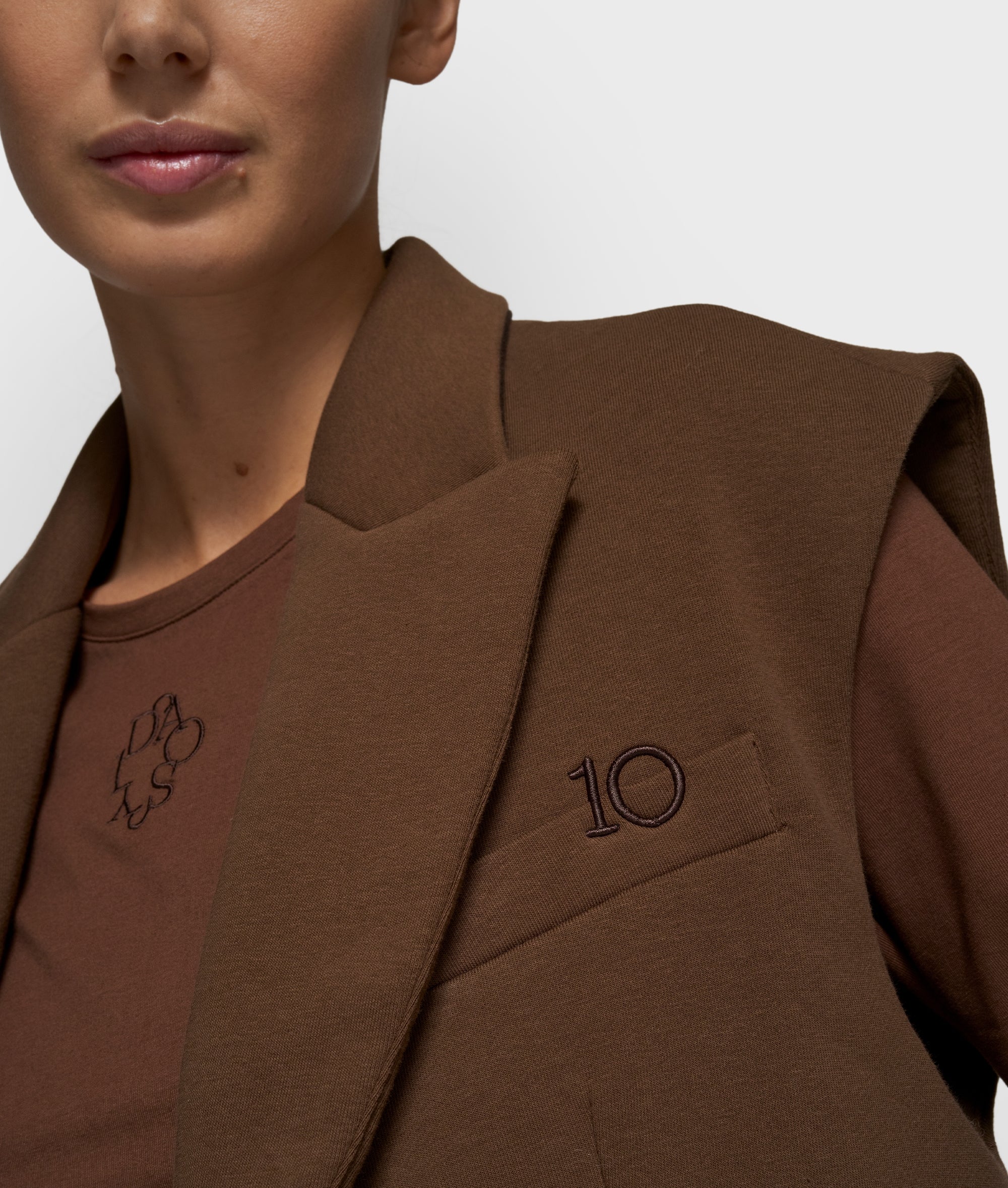 sleeveless blazer | dark truffle - Image 2