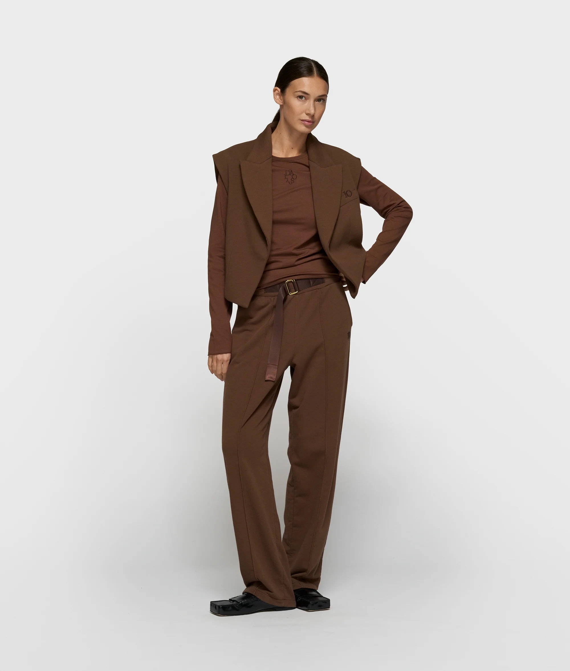 sleeveless blazer | dark truffle - Image 3