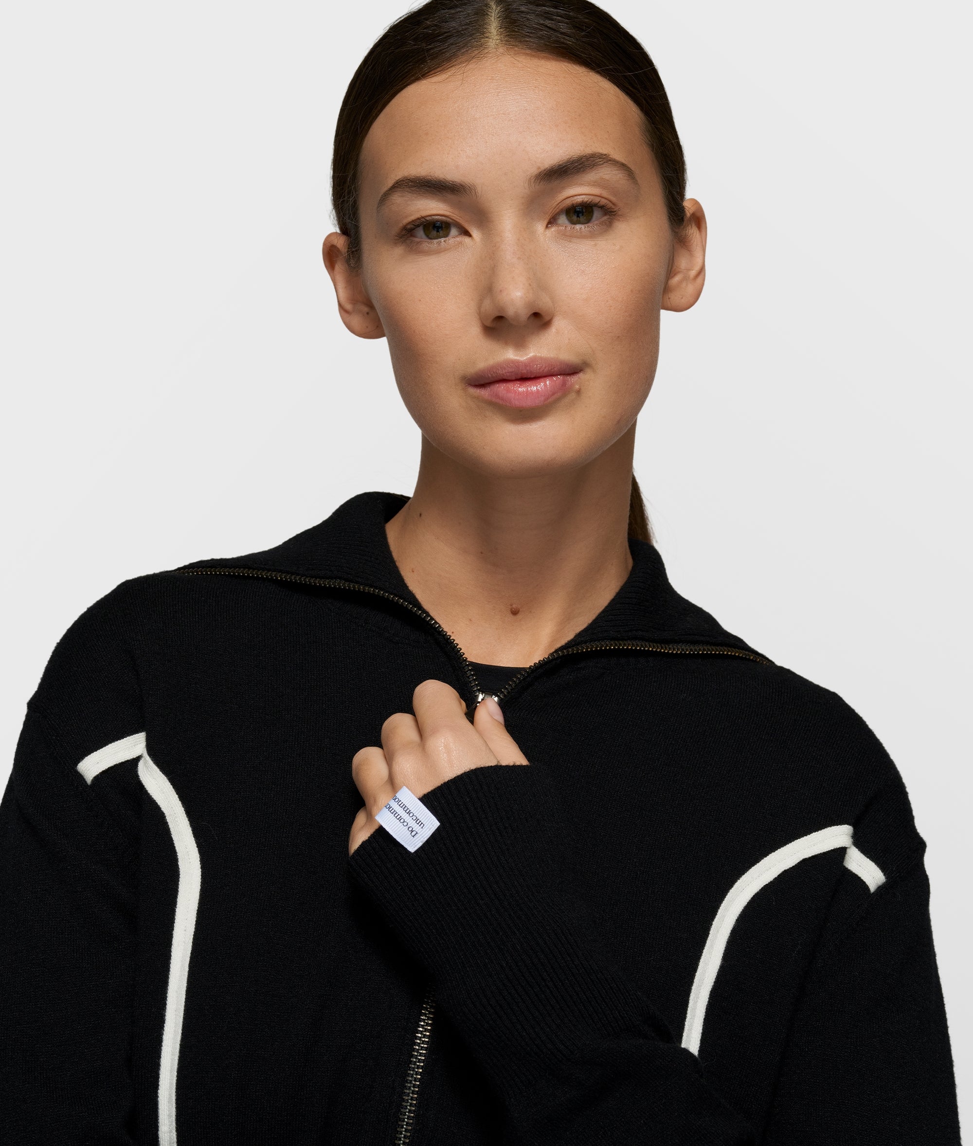 slim knit cardigan | black - Image 2