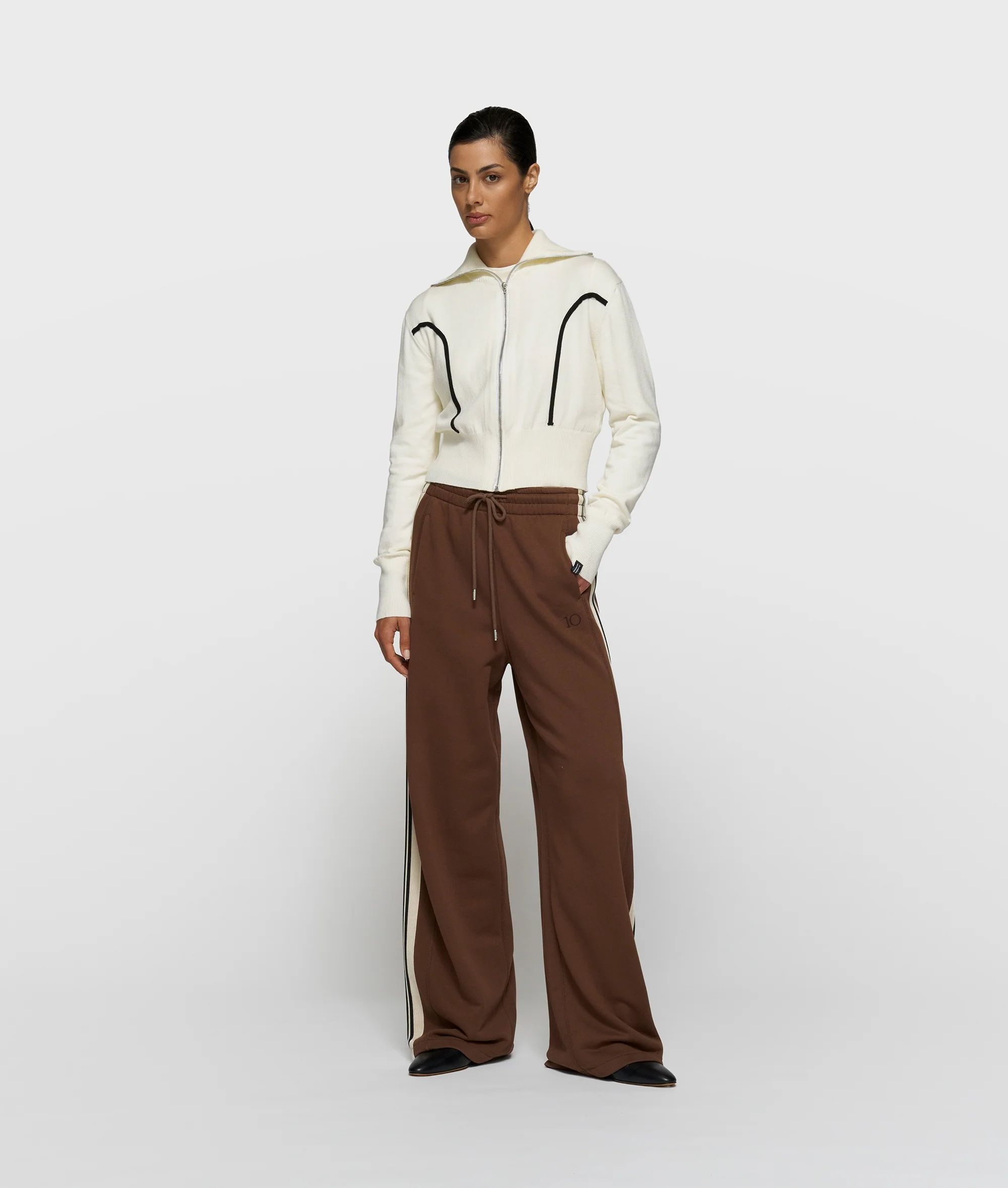slim knit cardigan | ecru - Image 3