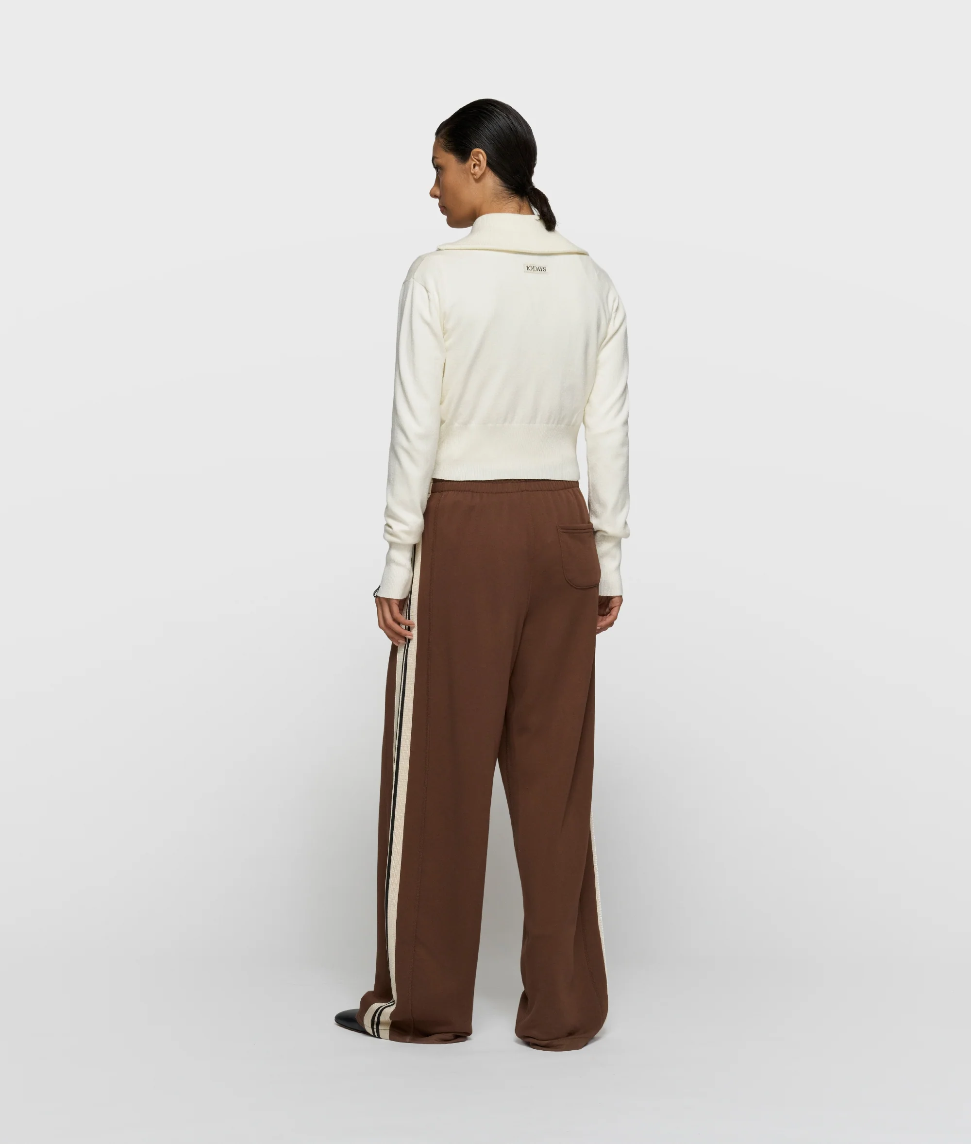 slim knit cardigan | ecru - Image 4