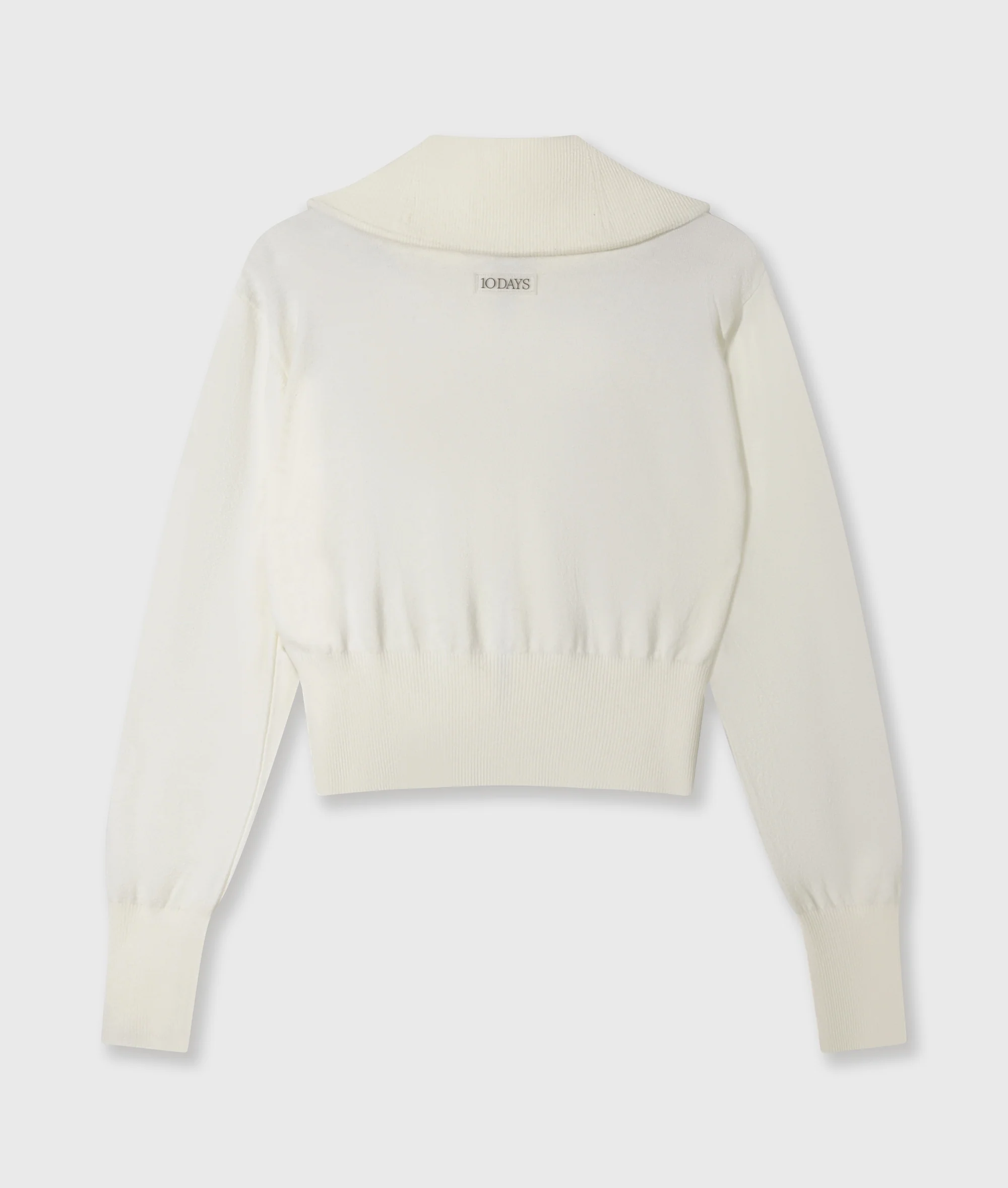 slim knit cardigan | ecru - Image 6