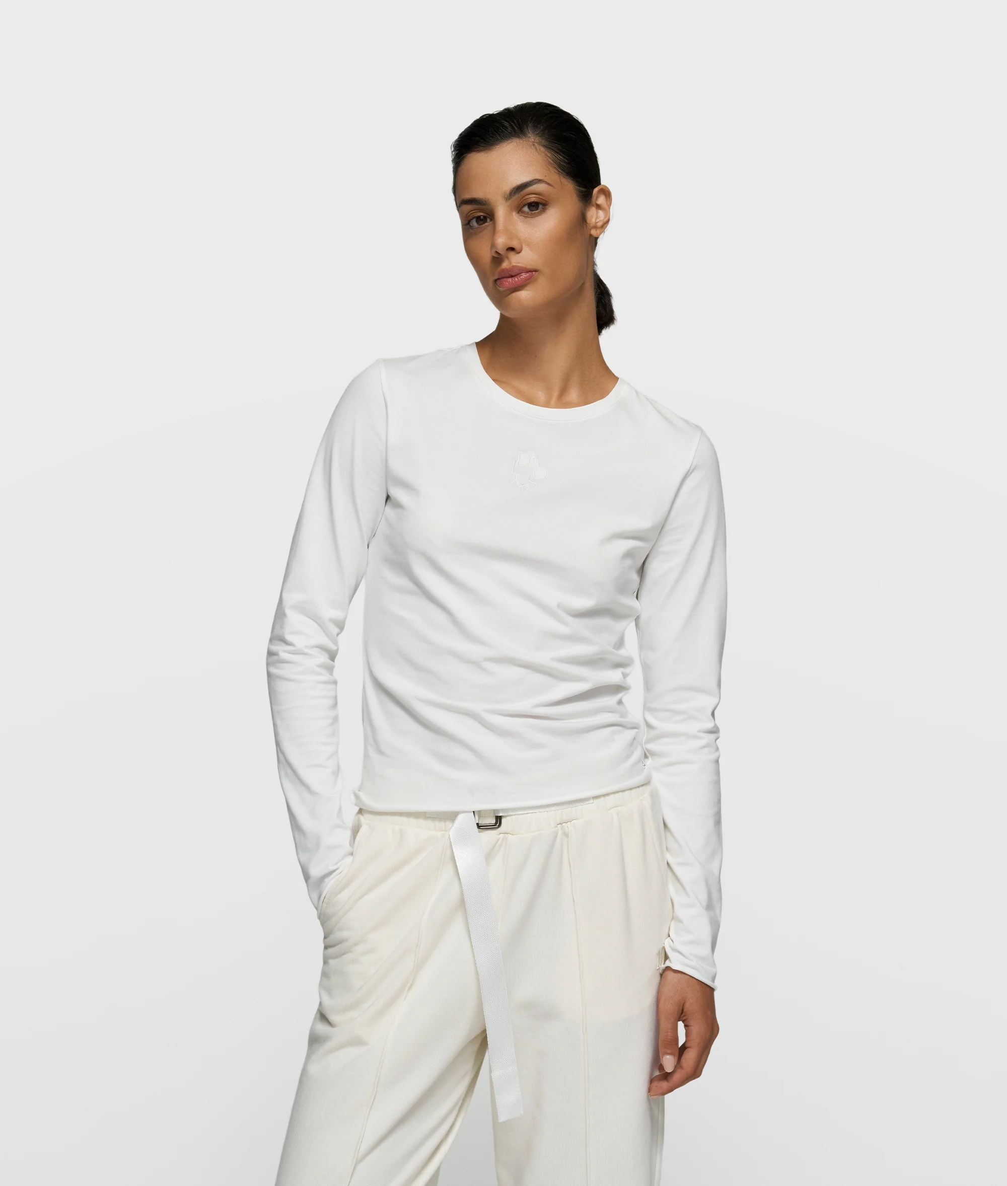 slim long sleeve tee | ecru