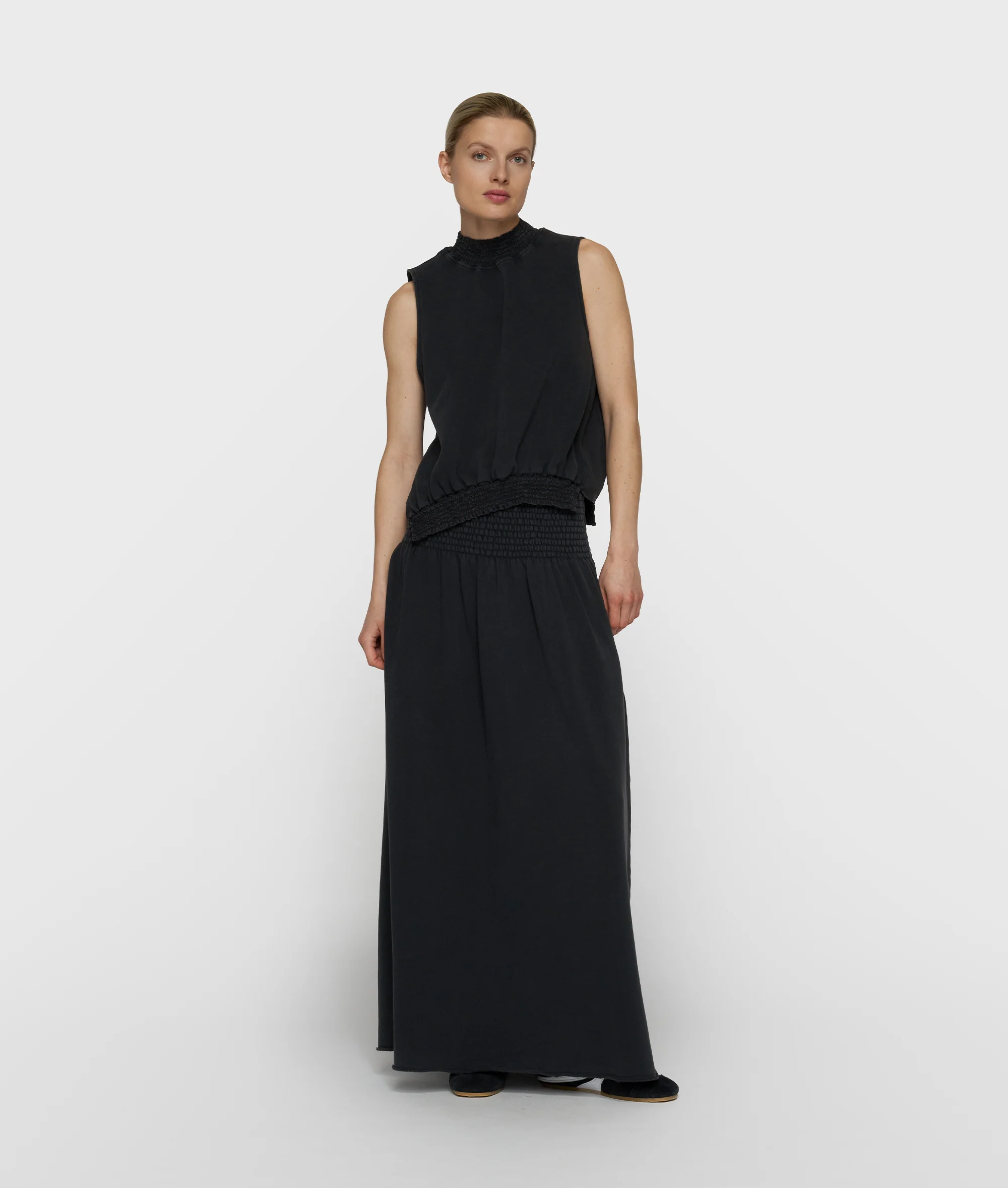 smock skirt washed | dark charcoal