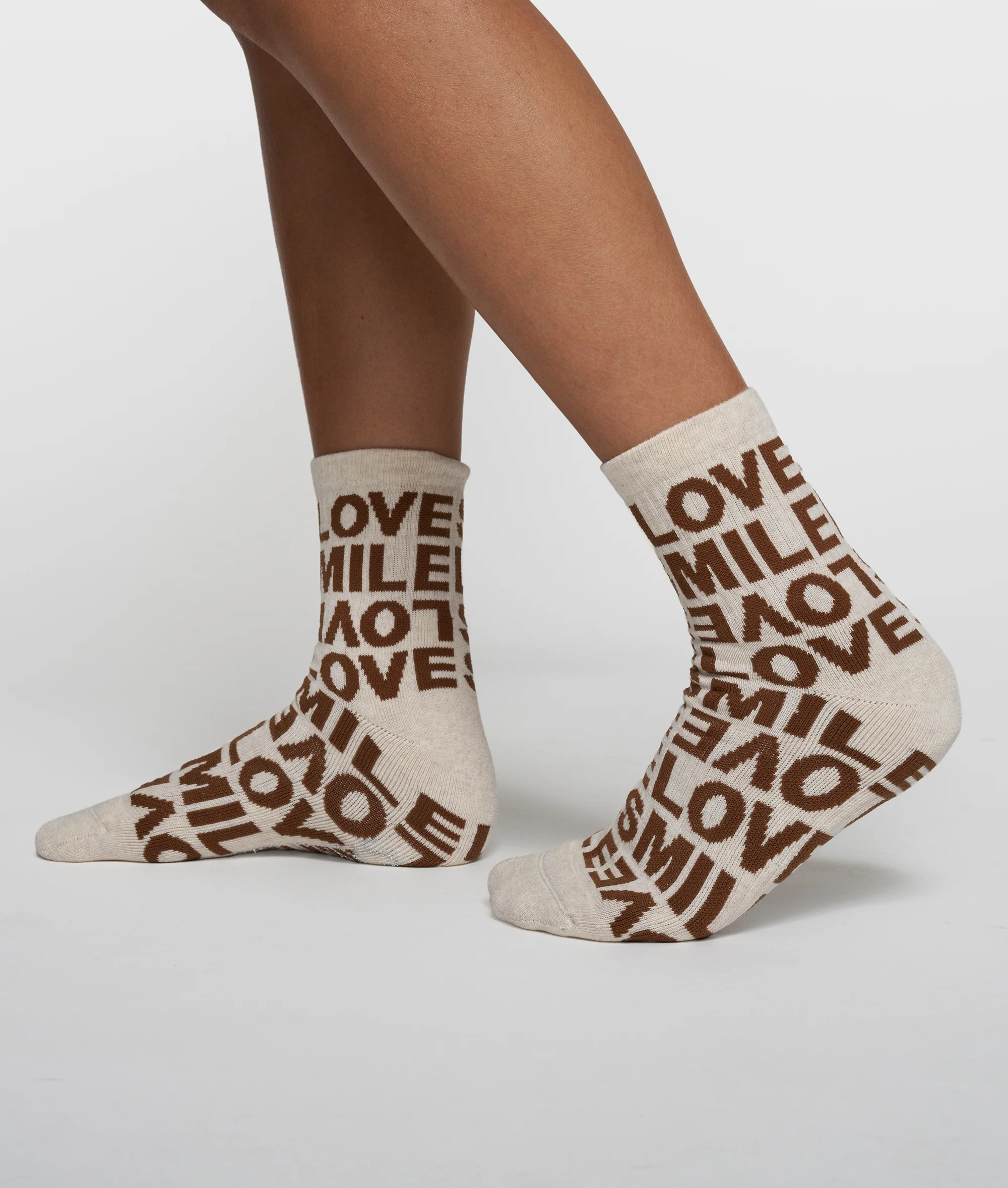 socks all-over smile love | soft white melee - Image 2