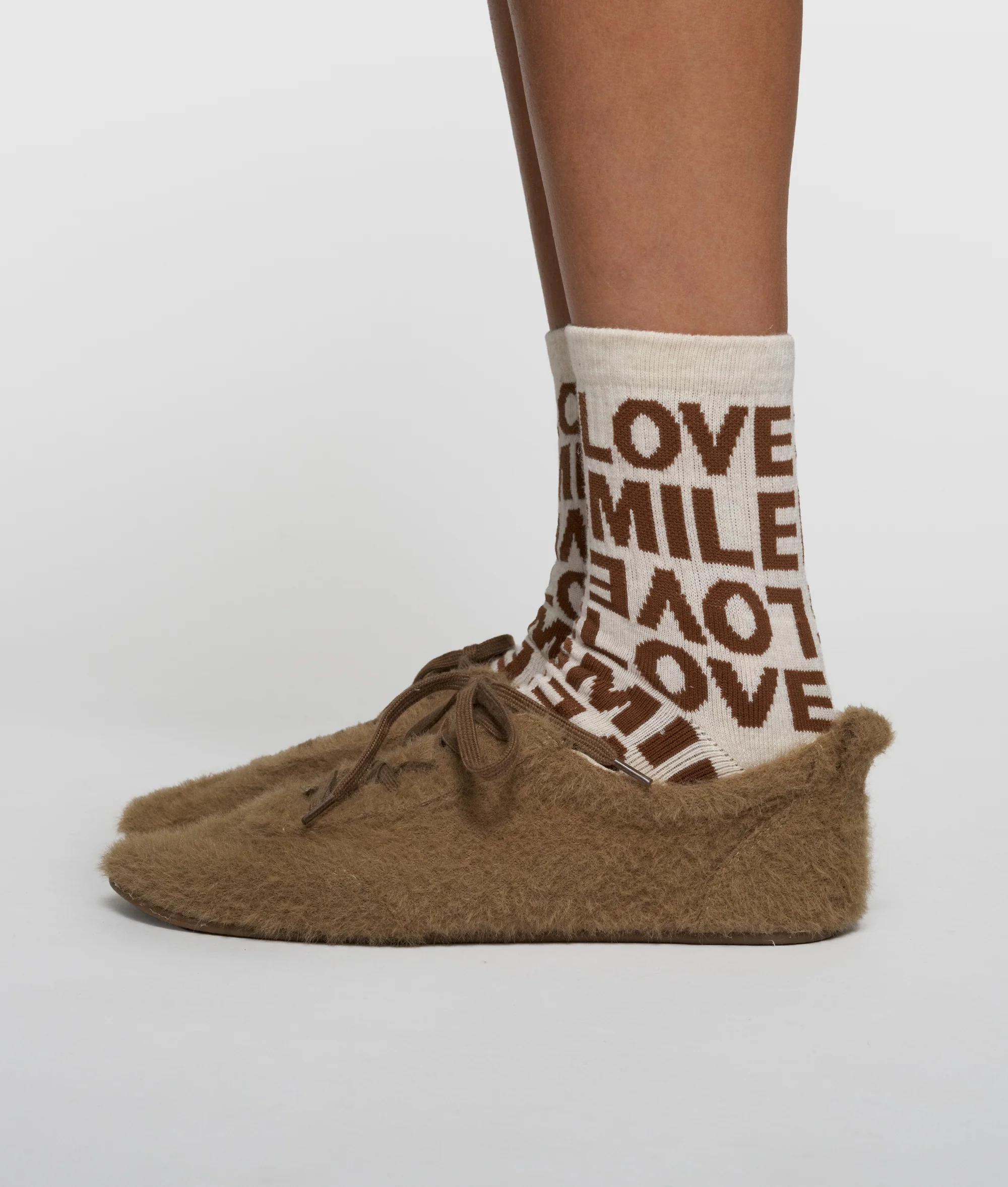 socks all-over smile love | soft white melee - Image 4