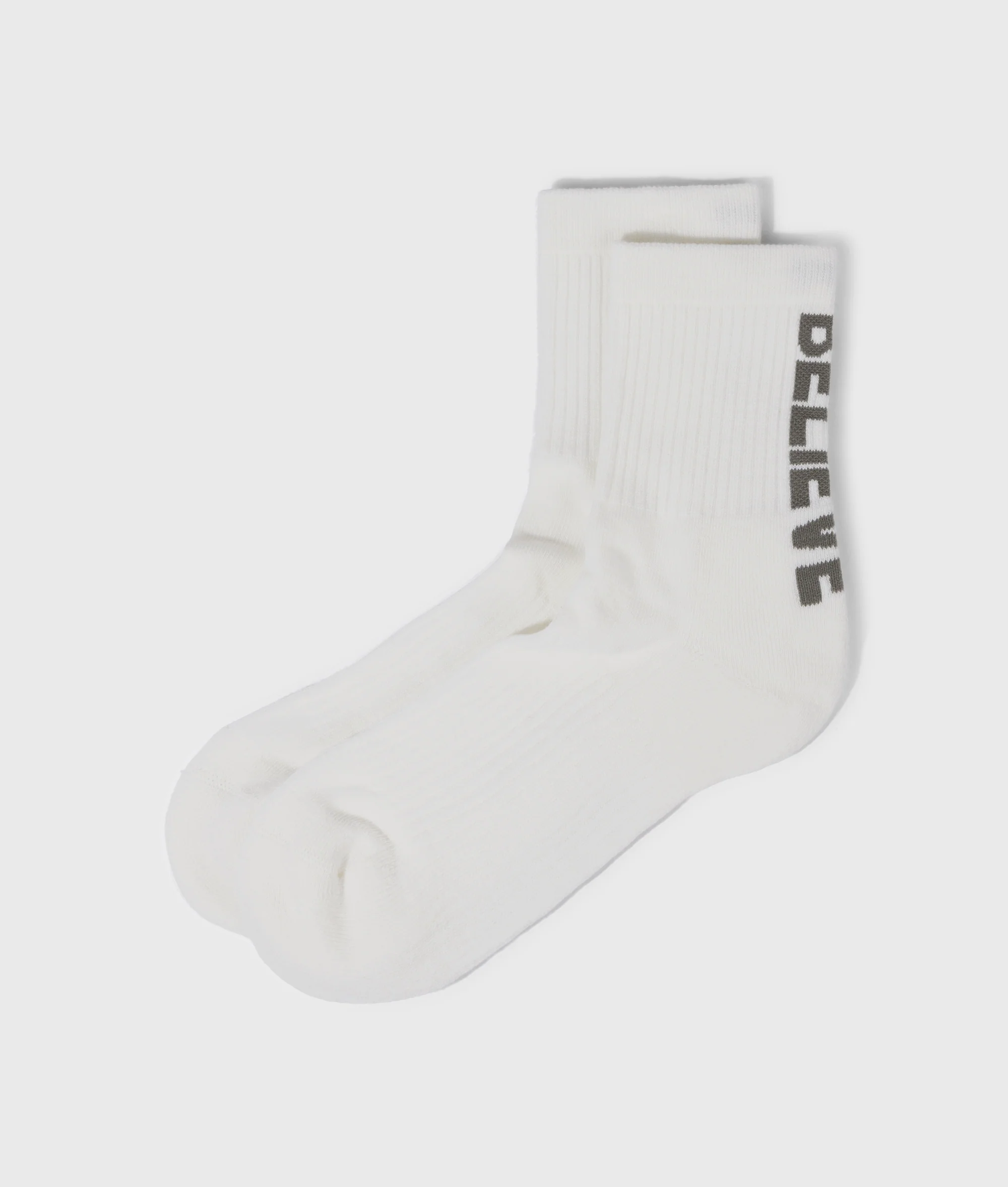 socks believe | ecru