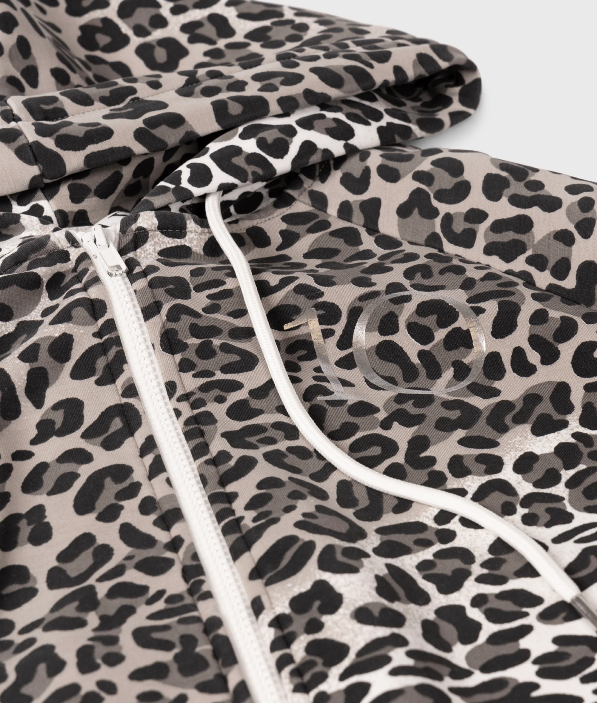 soft scuba hoodie leopard | ecru - Image 8