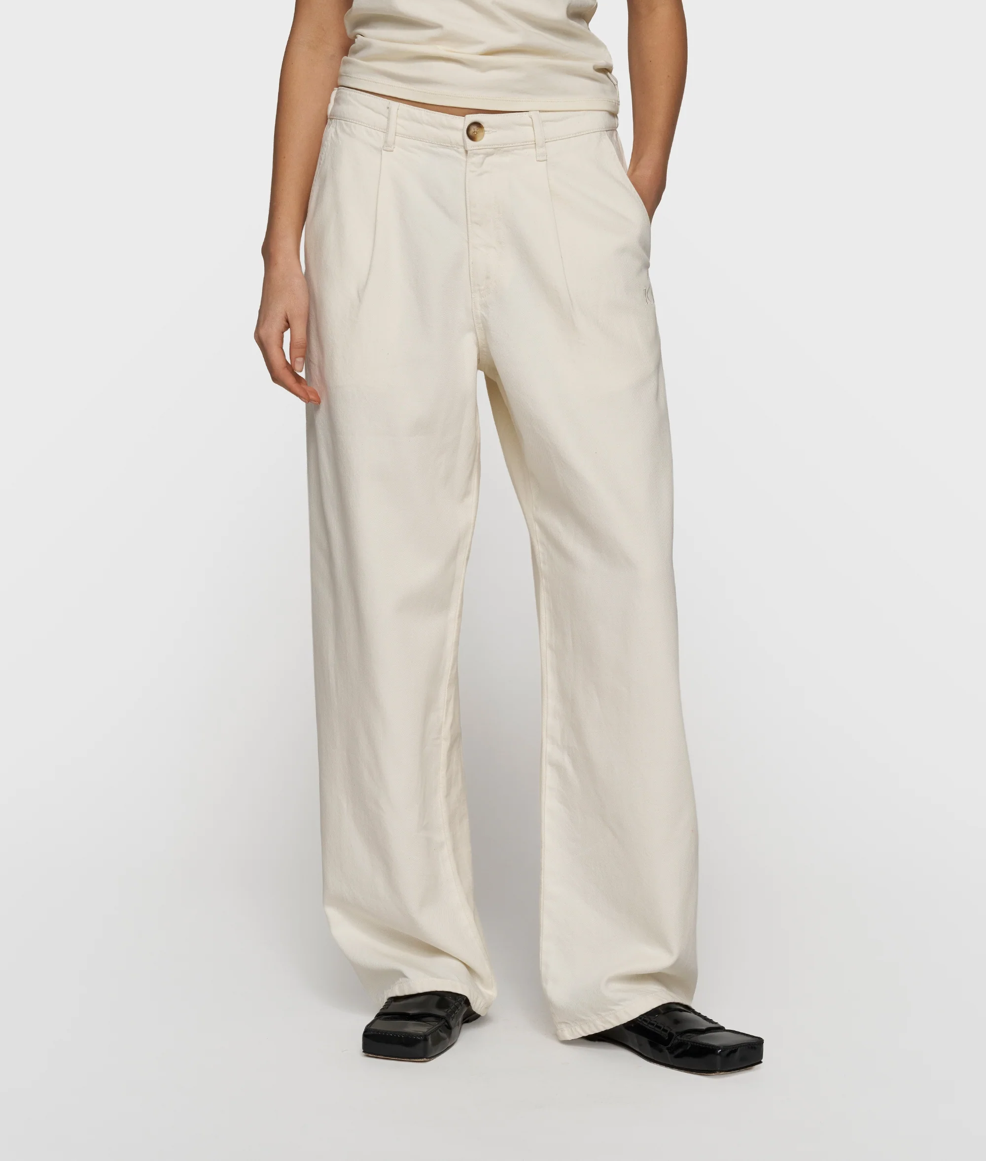 soft twill pants | ecru - Image 2