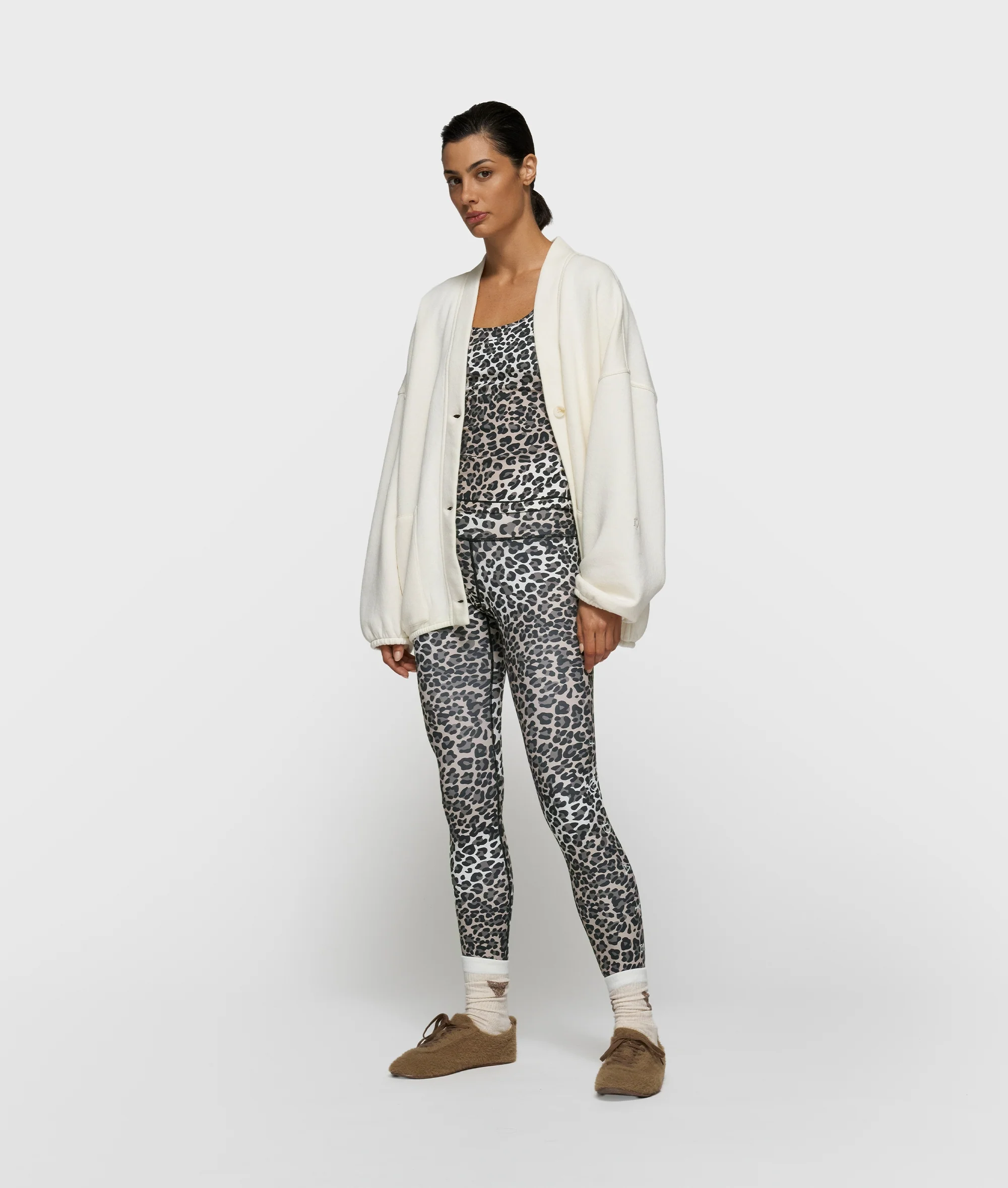 sporty leggings leopard | ecru