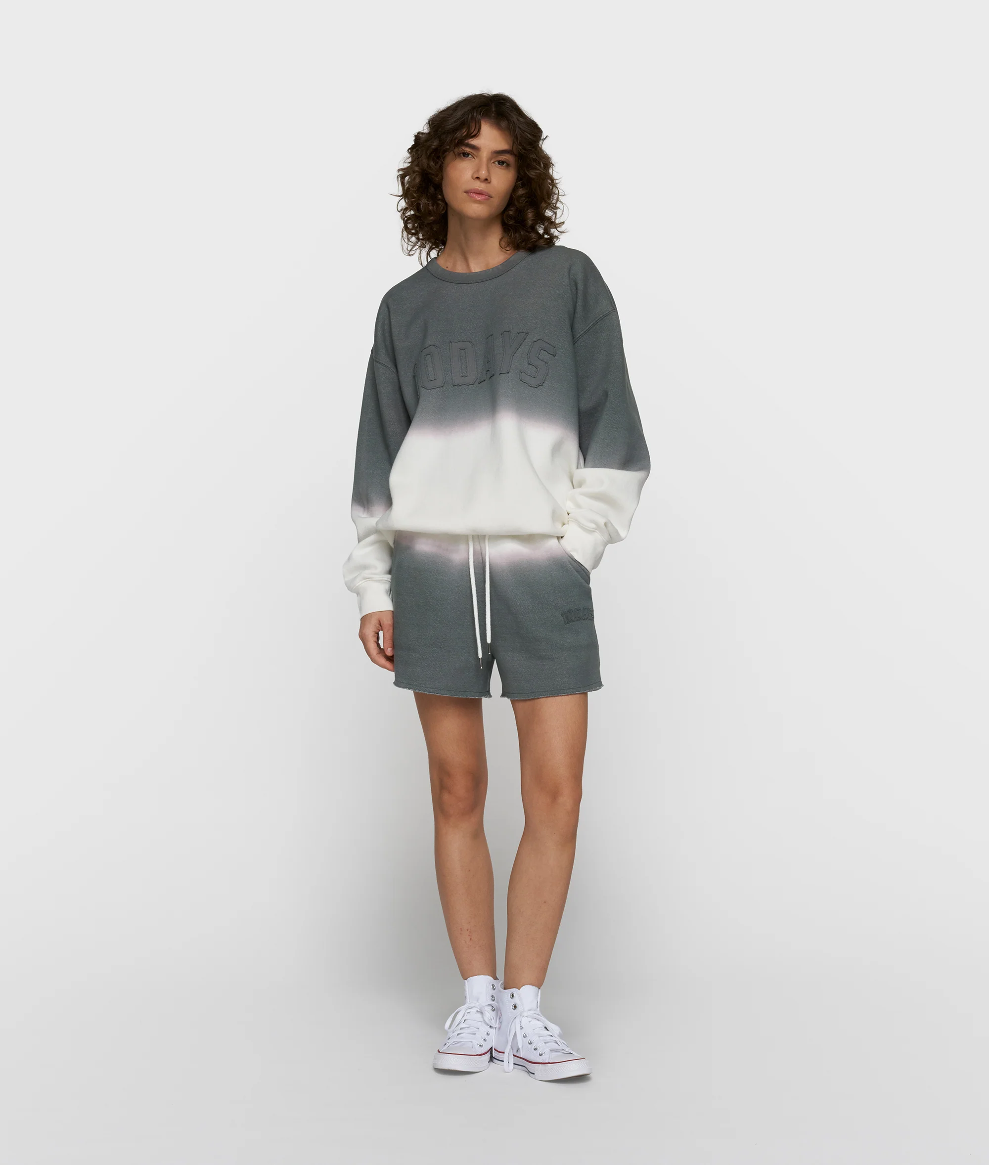 statement sweater dip dye | mid grey - Image 3
