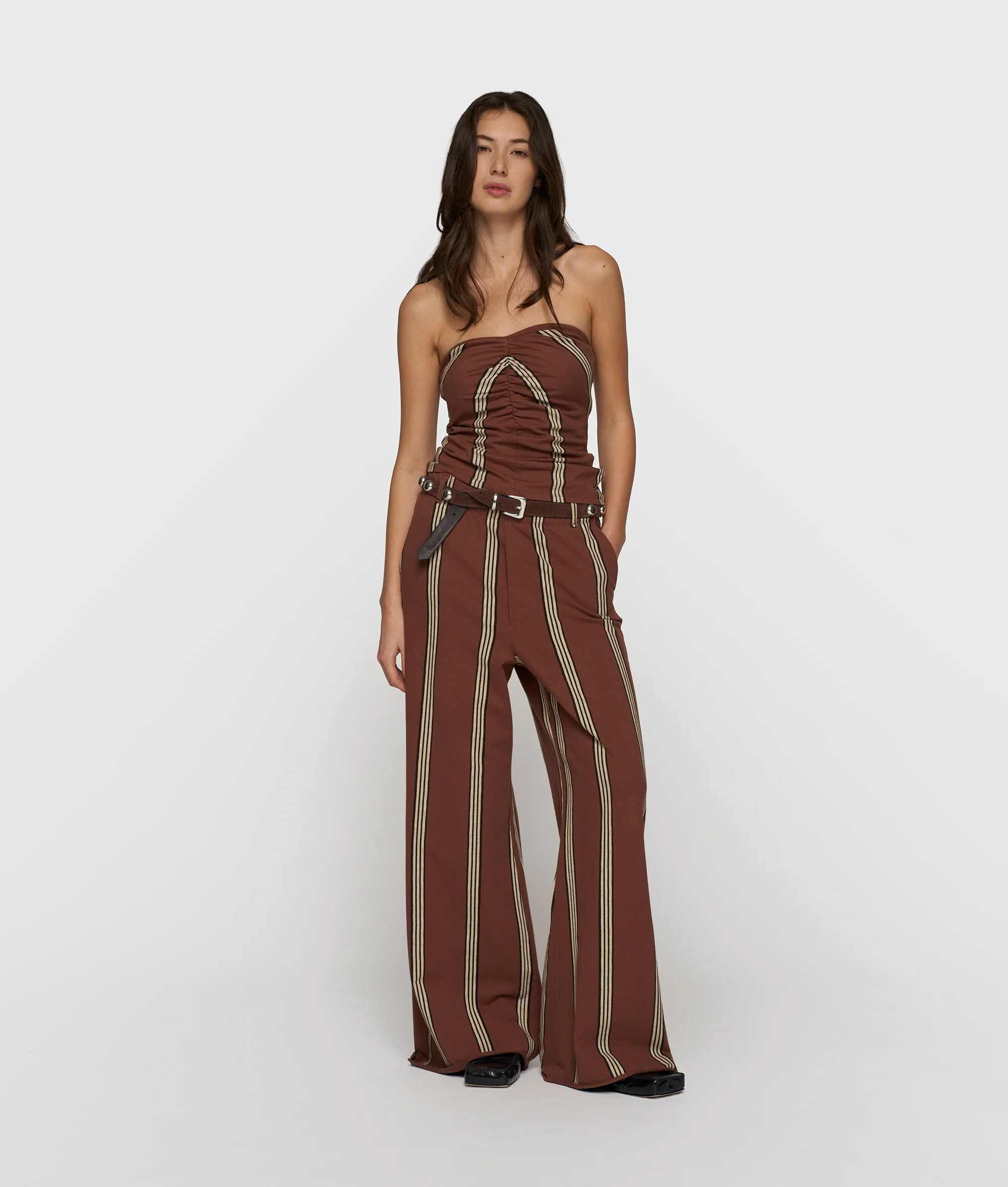 strapless top stripes | deep brown - Image 3