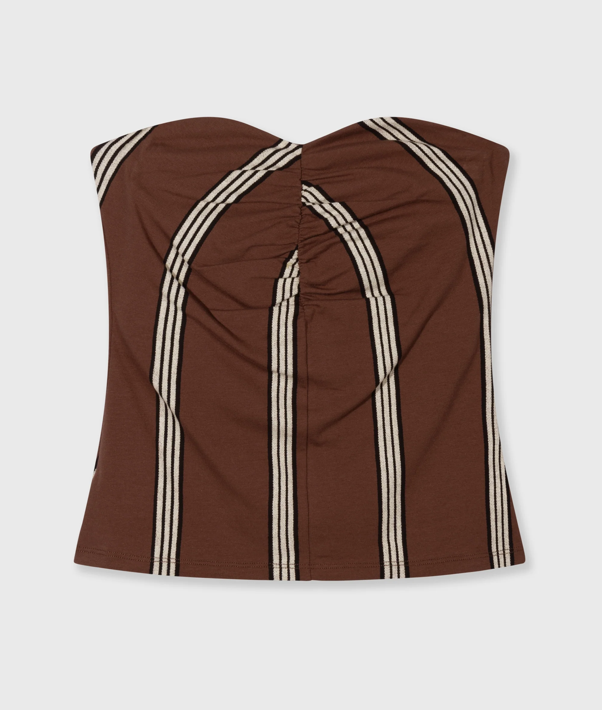 strapless top stripes | deep brown - Image 5