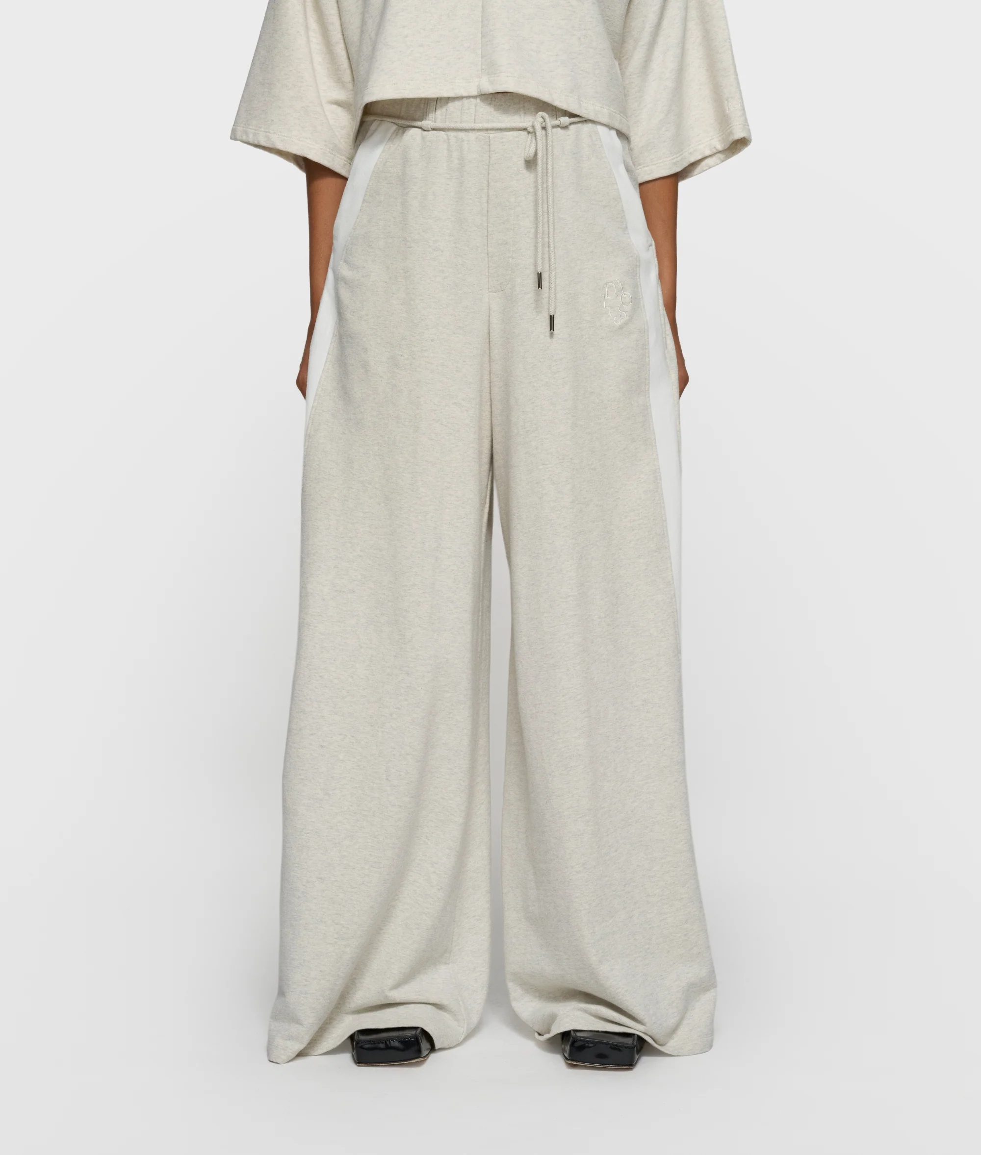 super wide leg jogger | soft white melee - Image 2
