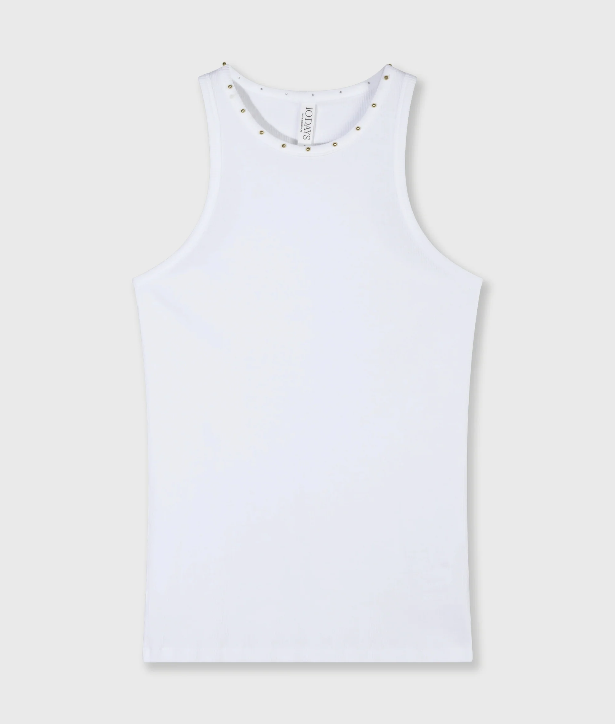 tank top rib pearls | white - Image 5