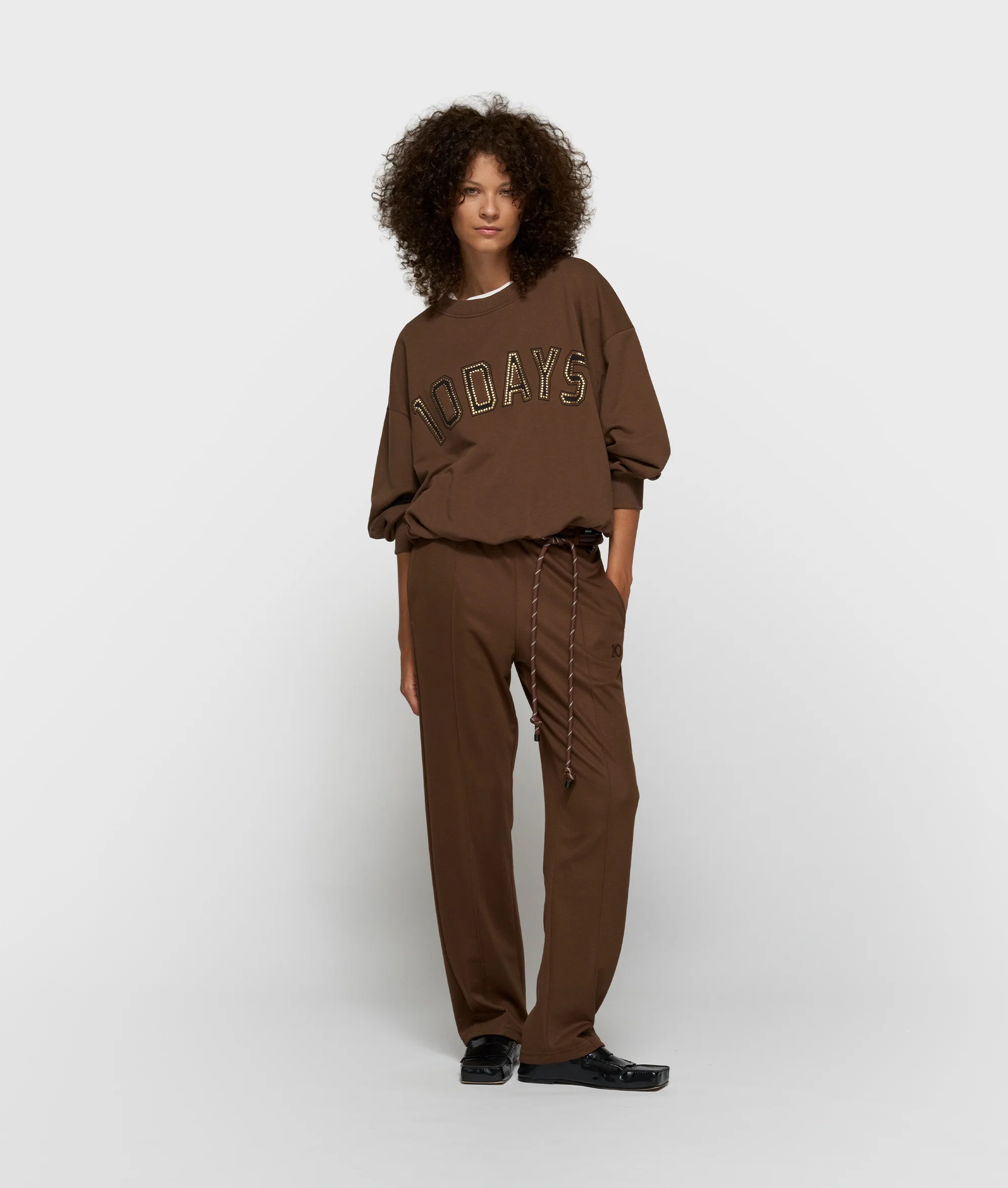 tapered track pants | dark truffle