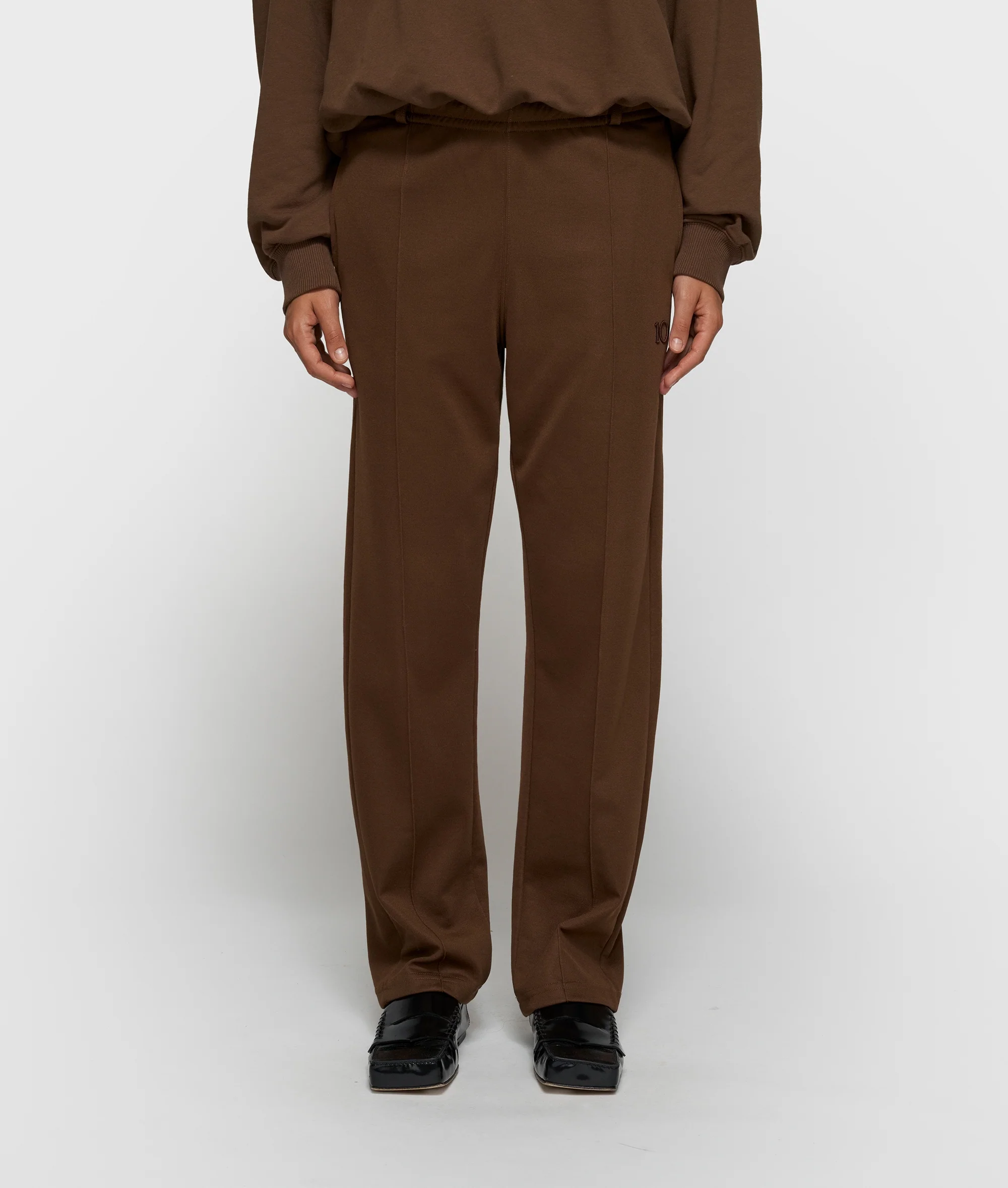 tapered track pants | dark truffle - Image 2