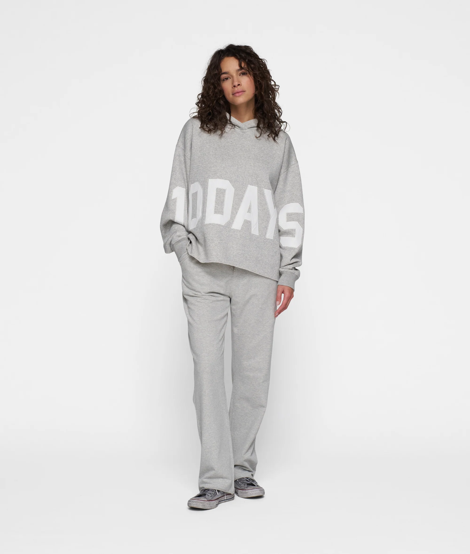 THE STATEMENT LOGO HOODIE | light grey melee - Image 3