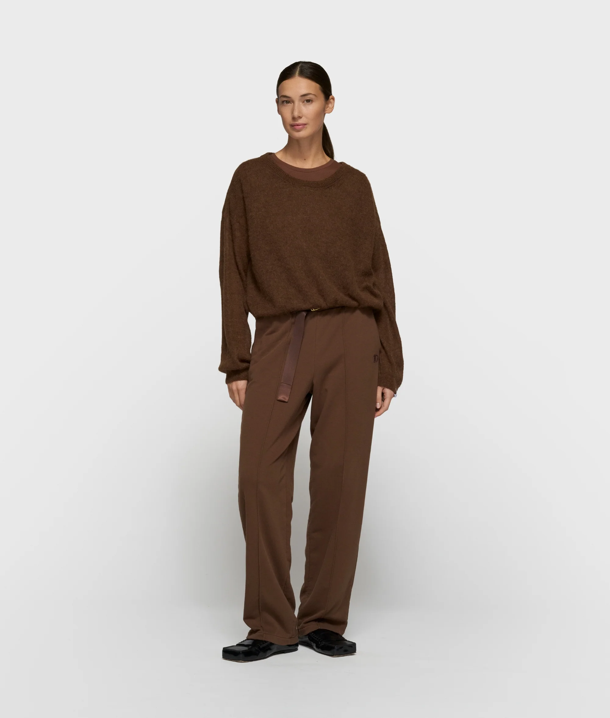 thin knit sweater | dark truffle - Image 3