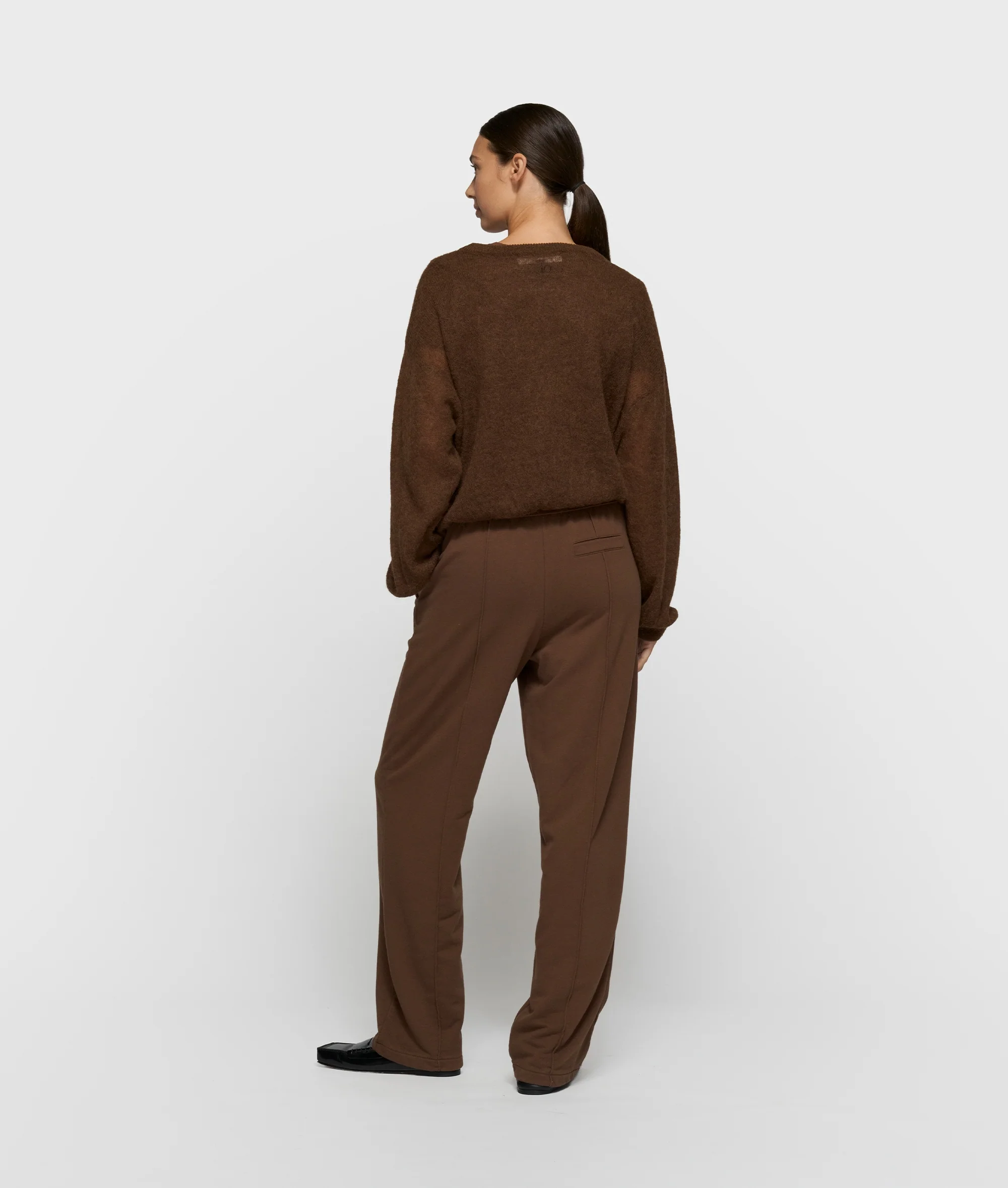 thin knit sweater | dark truffle - Image 4