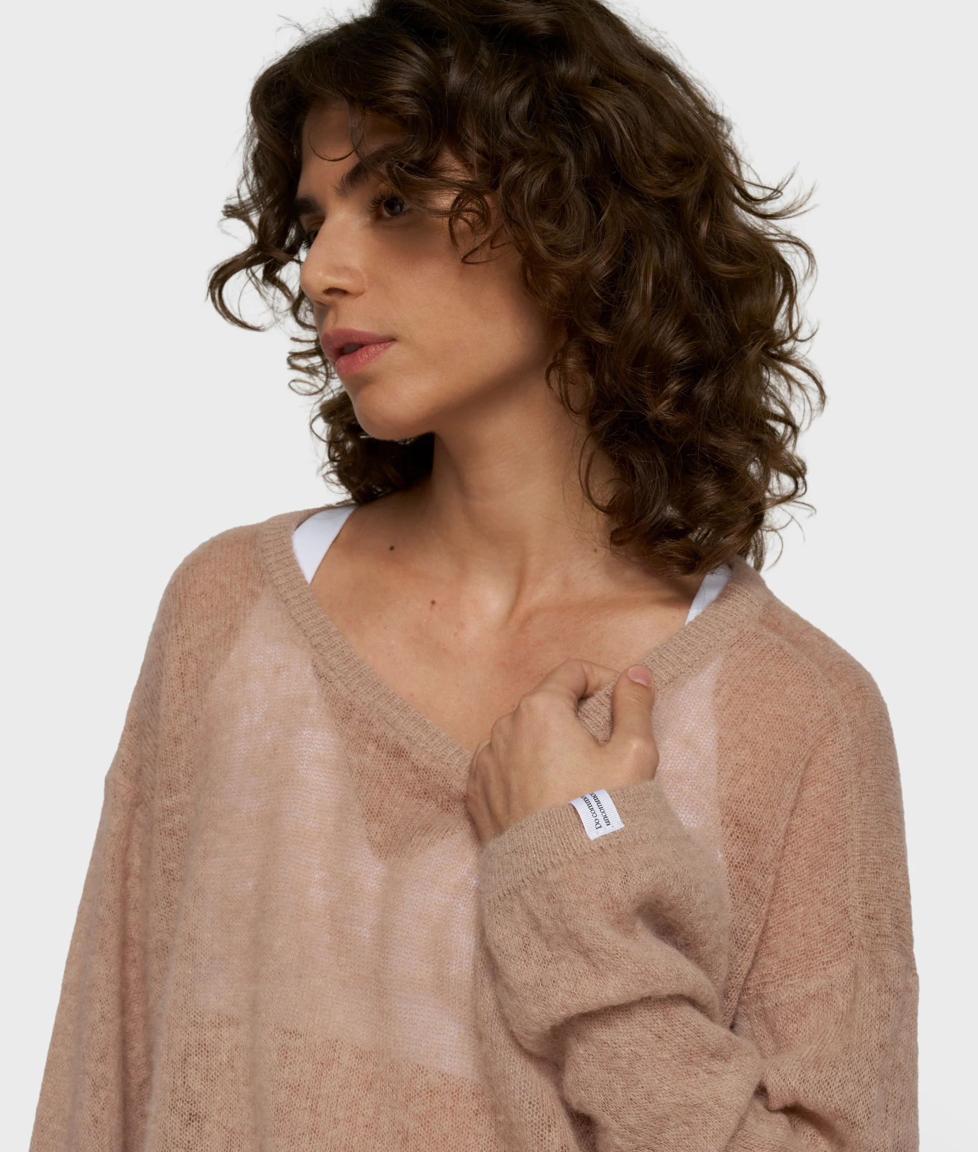 thin knit sweater | light fudge - Image 2