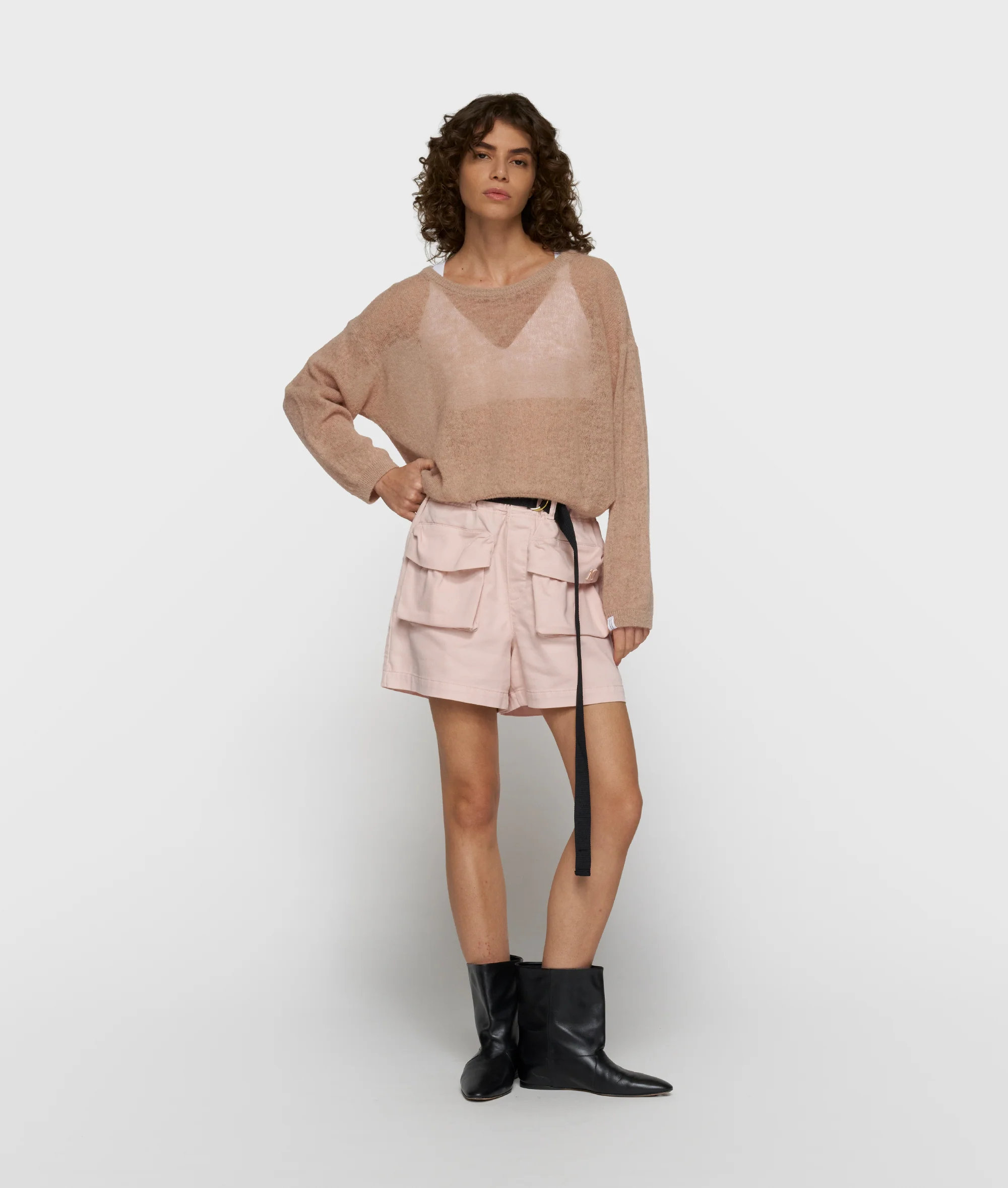 thin knit sweater | light fudge - Image 3