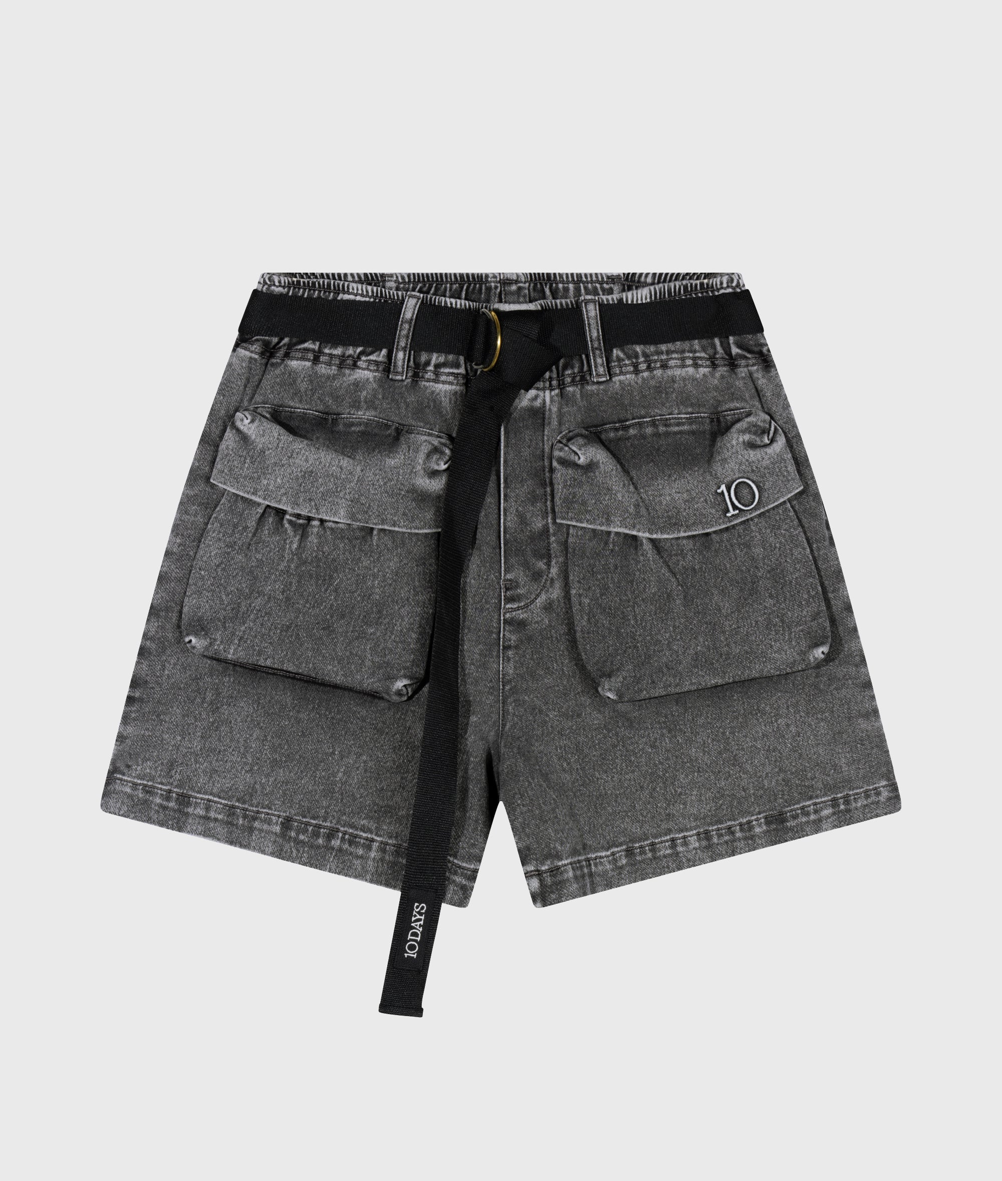utility shorts jog denim | black - Image 5