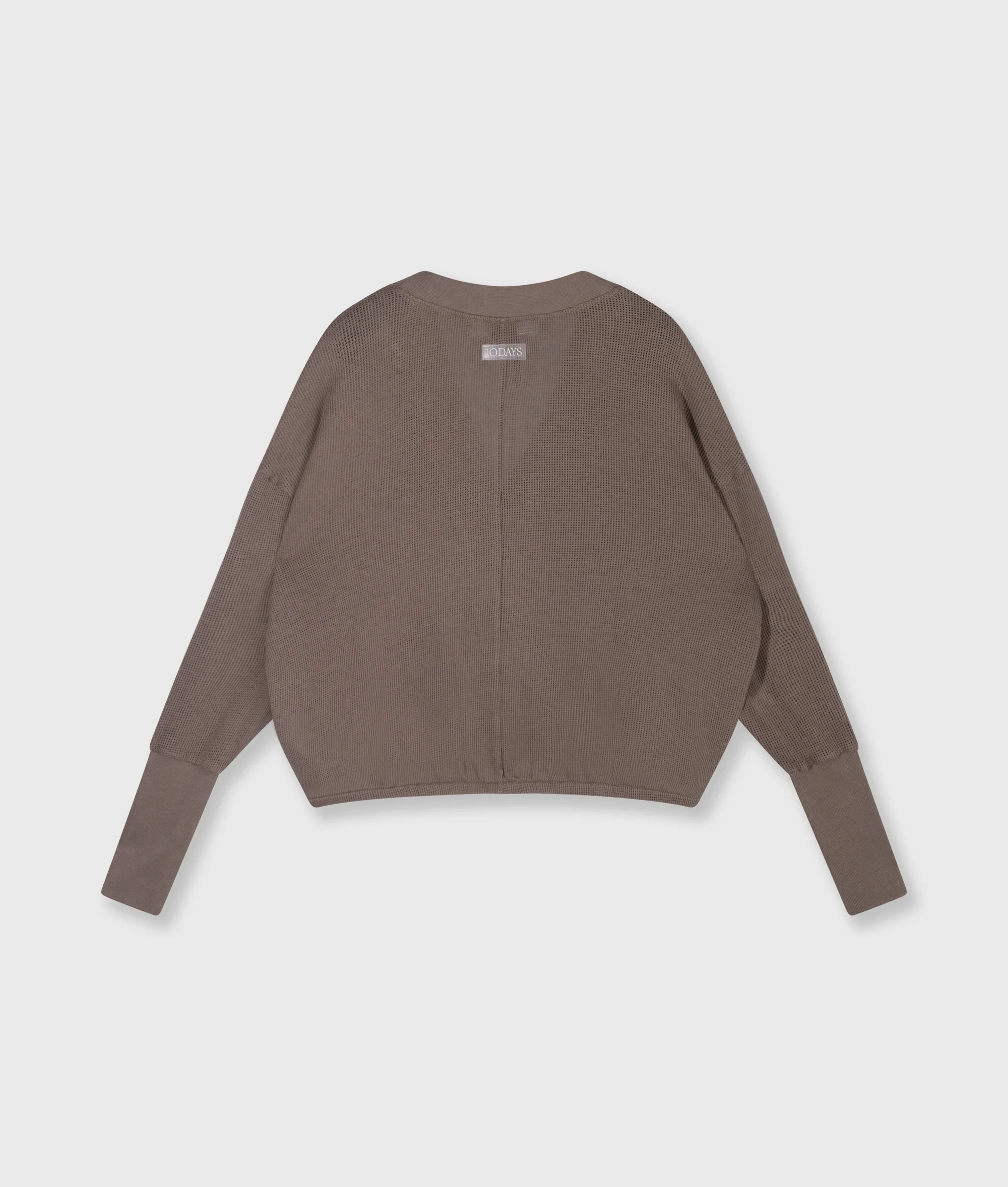 v-neck cardigan mesh | moonrock - Image 6