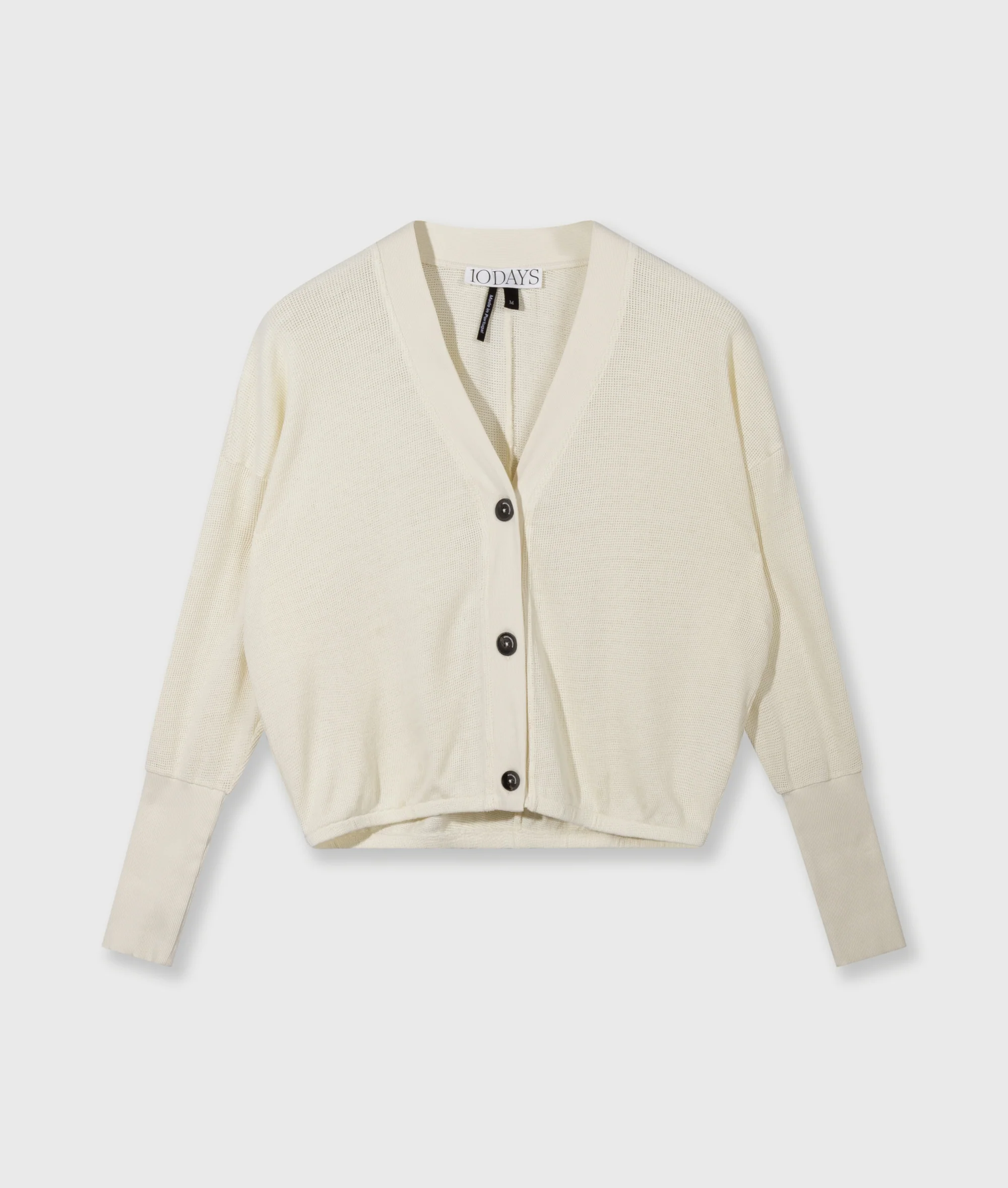 v-neck cardigan mesh | soft vanilla - Image 5