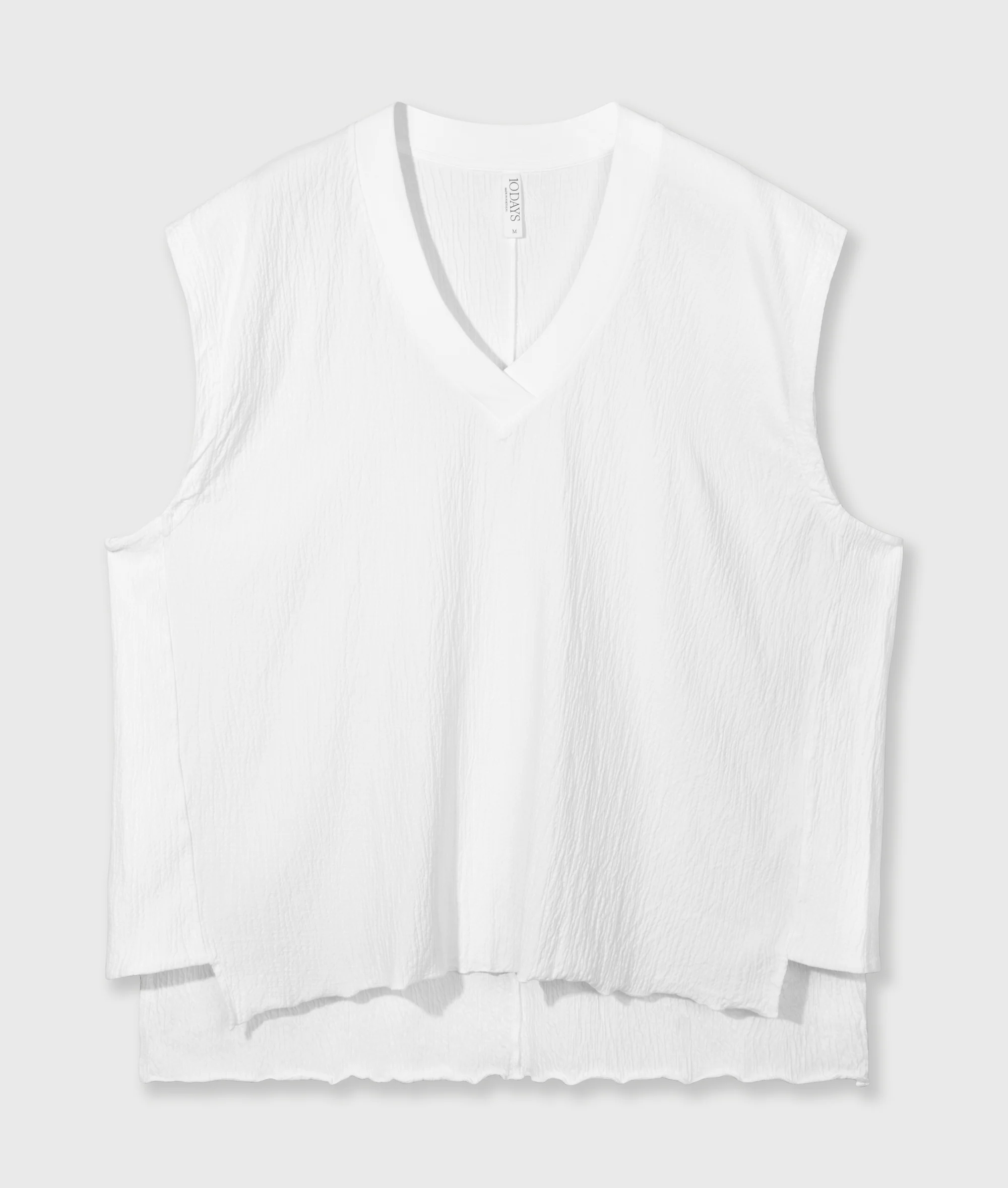 v-neck crinkle top | ecru - Image 5