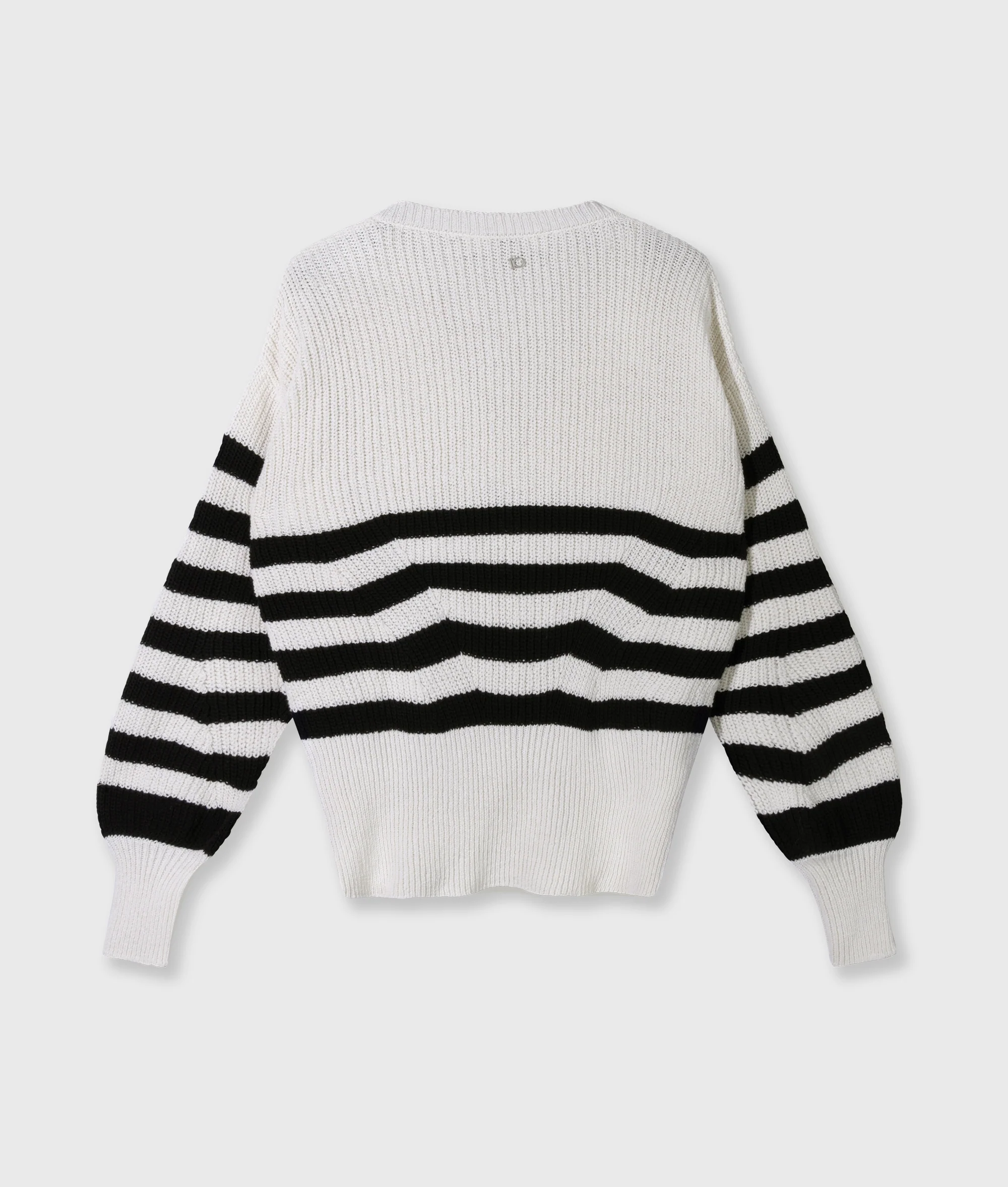 v-neck rib knit sweater | ecru - Image 6