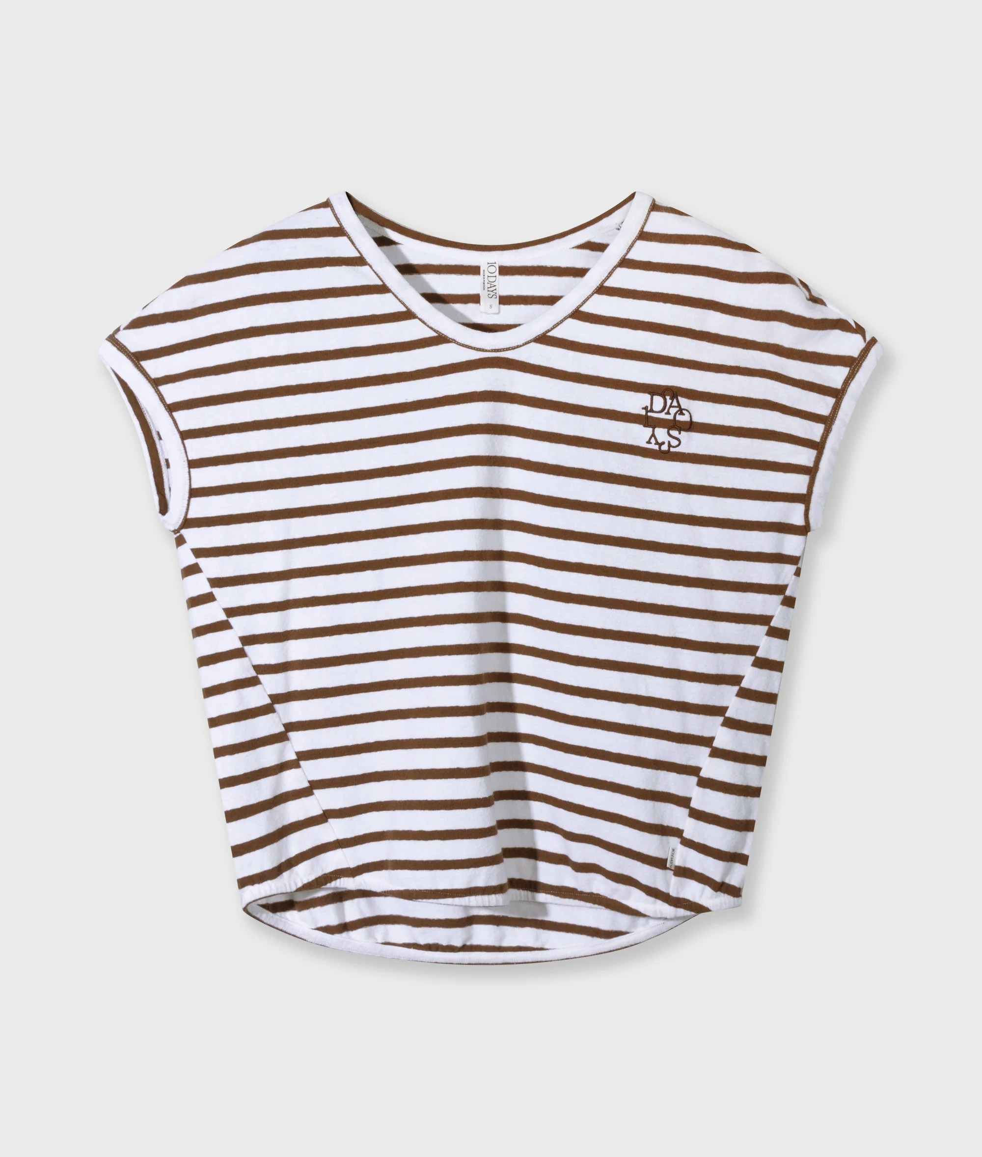 v-neck tee stripes | white/dark truffle - Image 5